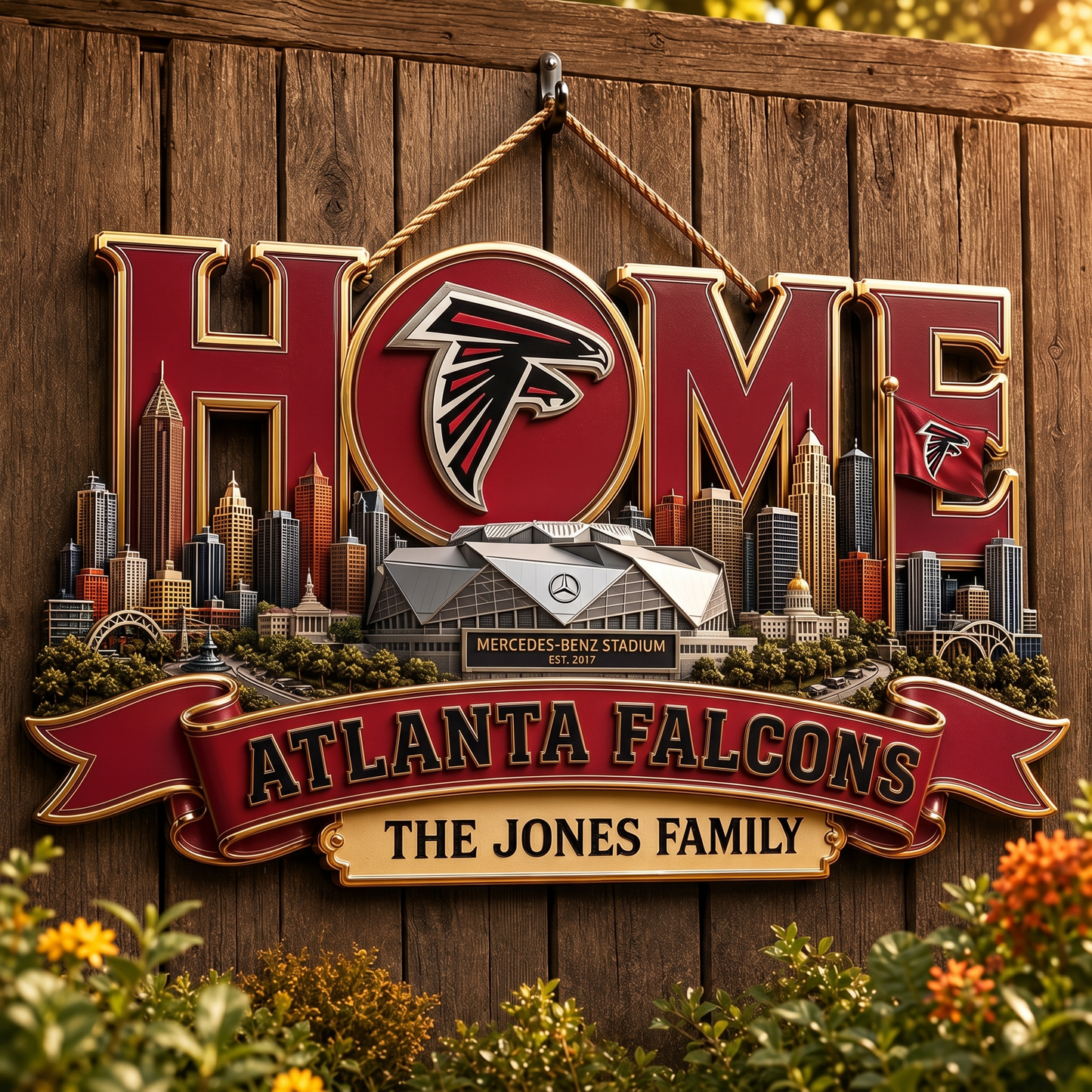 AF x NFL Team Home Metal Sign Custom Any Name Gifts For Home Decor