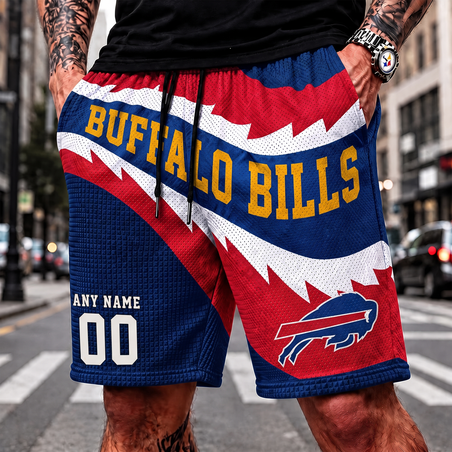 BB_NFL SHORT PANTS CUSTOM NAME & NUMBER FOR FAN
