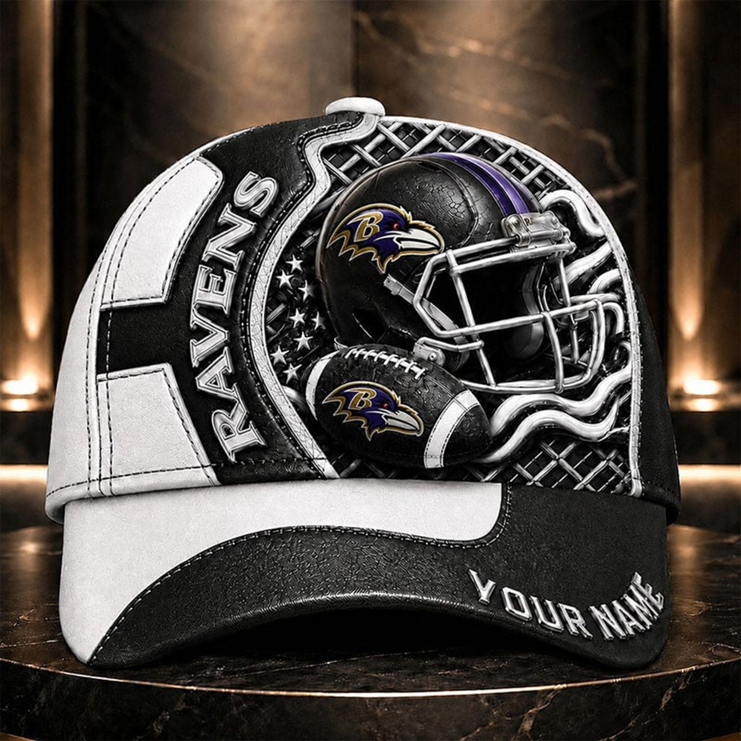 BR _NFL Legacy 3D Premium Leather Cap – Personalized Edition