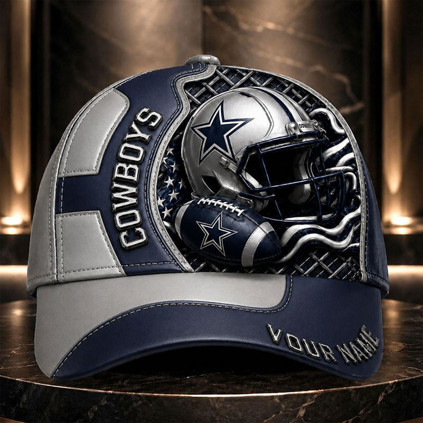 DC _NFL Legacy 3D Premium Leather Cap – Personalized Edition