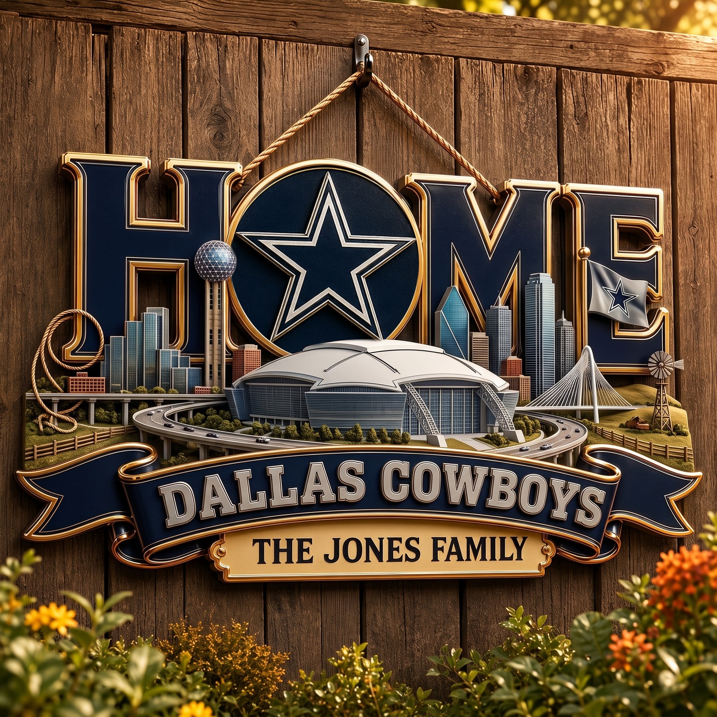 DC x NFL Team Home Metal Sign Custom Any Name Gifts For Home Decor