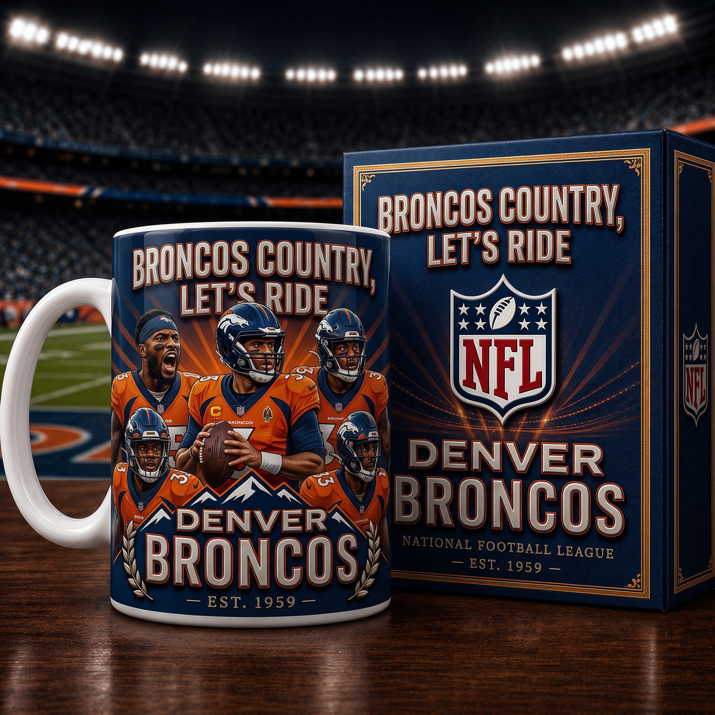 DEN X NFL commemorative ceramic mug 2007
