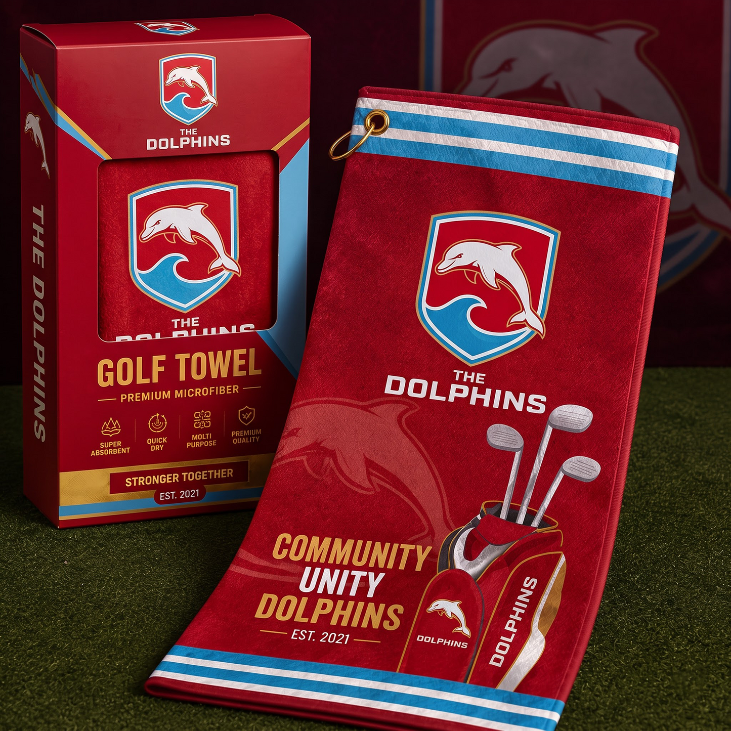 DOL NRL PREMIUM PERSONALIZED GOLF MICROFIBER TOWEL LIMITED EDTION