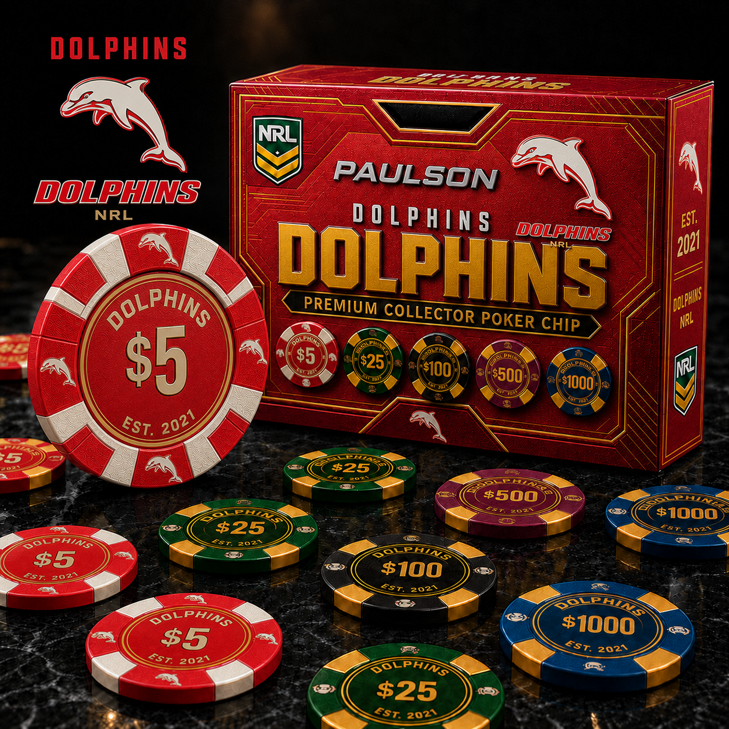 DOL X NRL Personalized Premium Poker Chip Gift