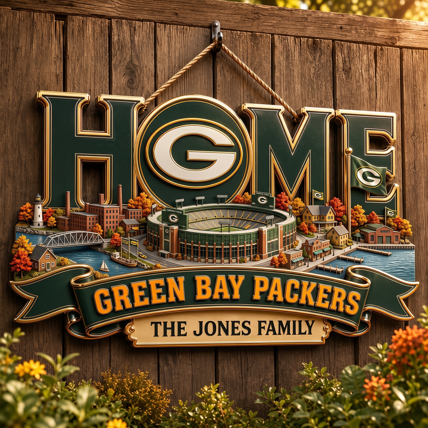 GBP x NFL Team Home Metal Sign Custom Any Name Gifts For Home Decor