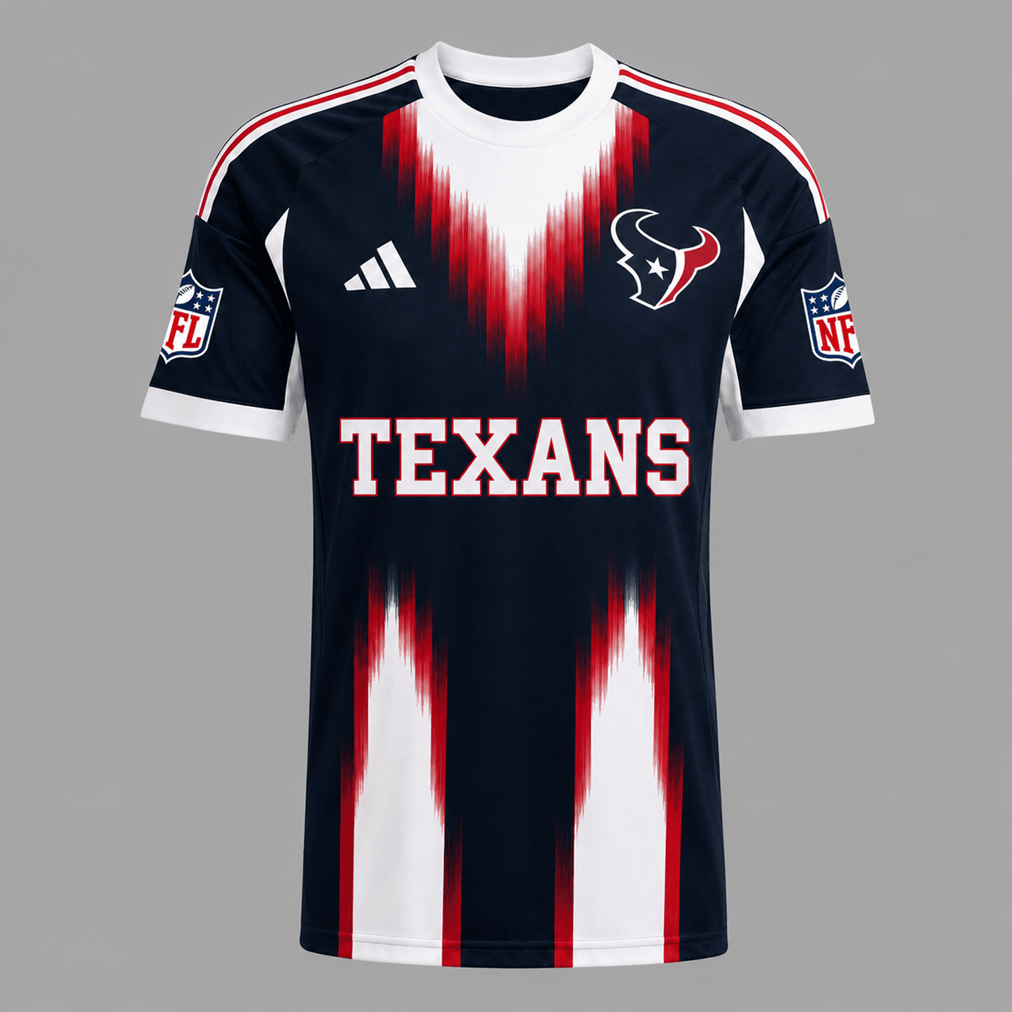 HOU X Premium NFL Men’s Athletic Brush Stripe T-Shirt