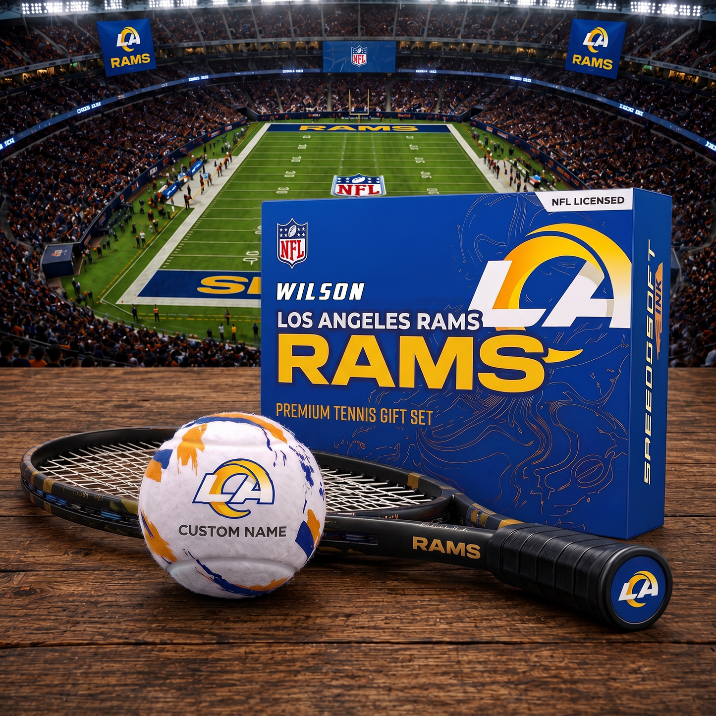 LAR_PREMIUM NFL EXCLUSIVE PERSONALIZED TENNIS BALL SET LIMITED EDTION