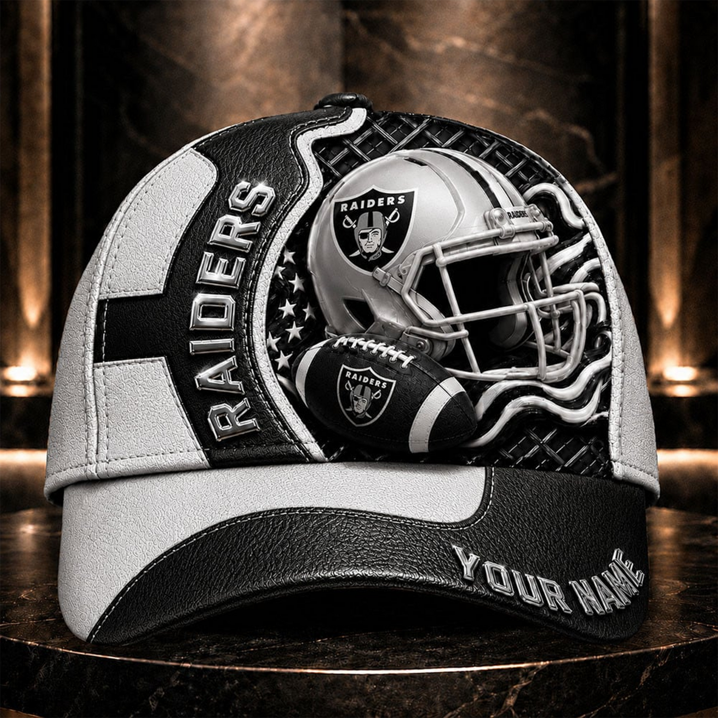LVR _NFL Legacy 3D Premium Leather Cap – Personalized Edition
