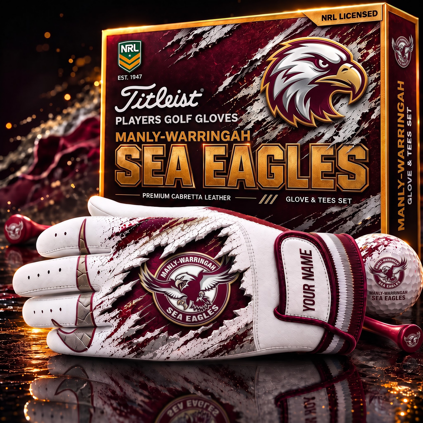MAN PREMIUM NRL PLAYERS GOLF GLOVE GIFT SET V2