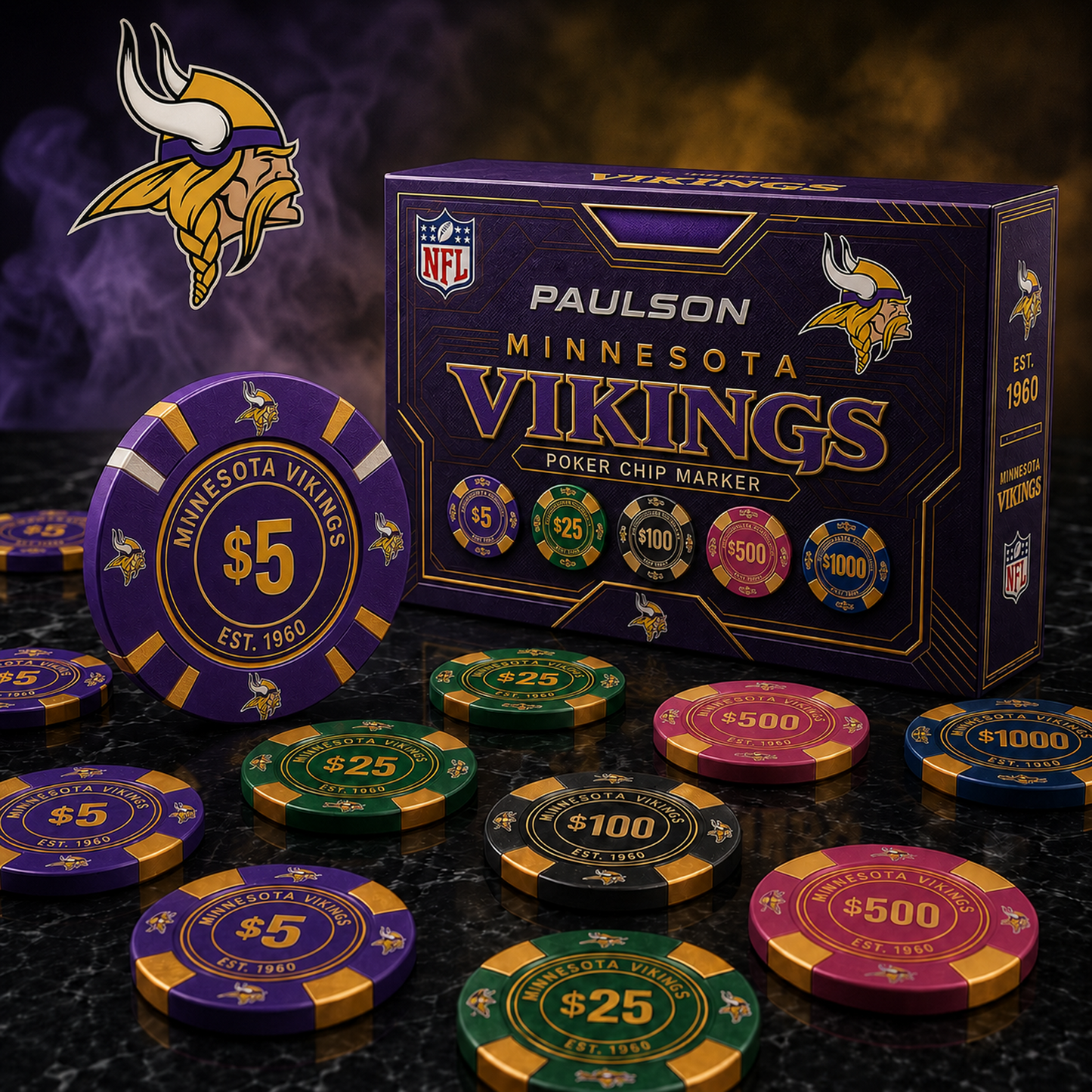 MIN X NFL Personalized Premium Poker Chip Gift
