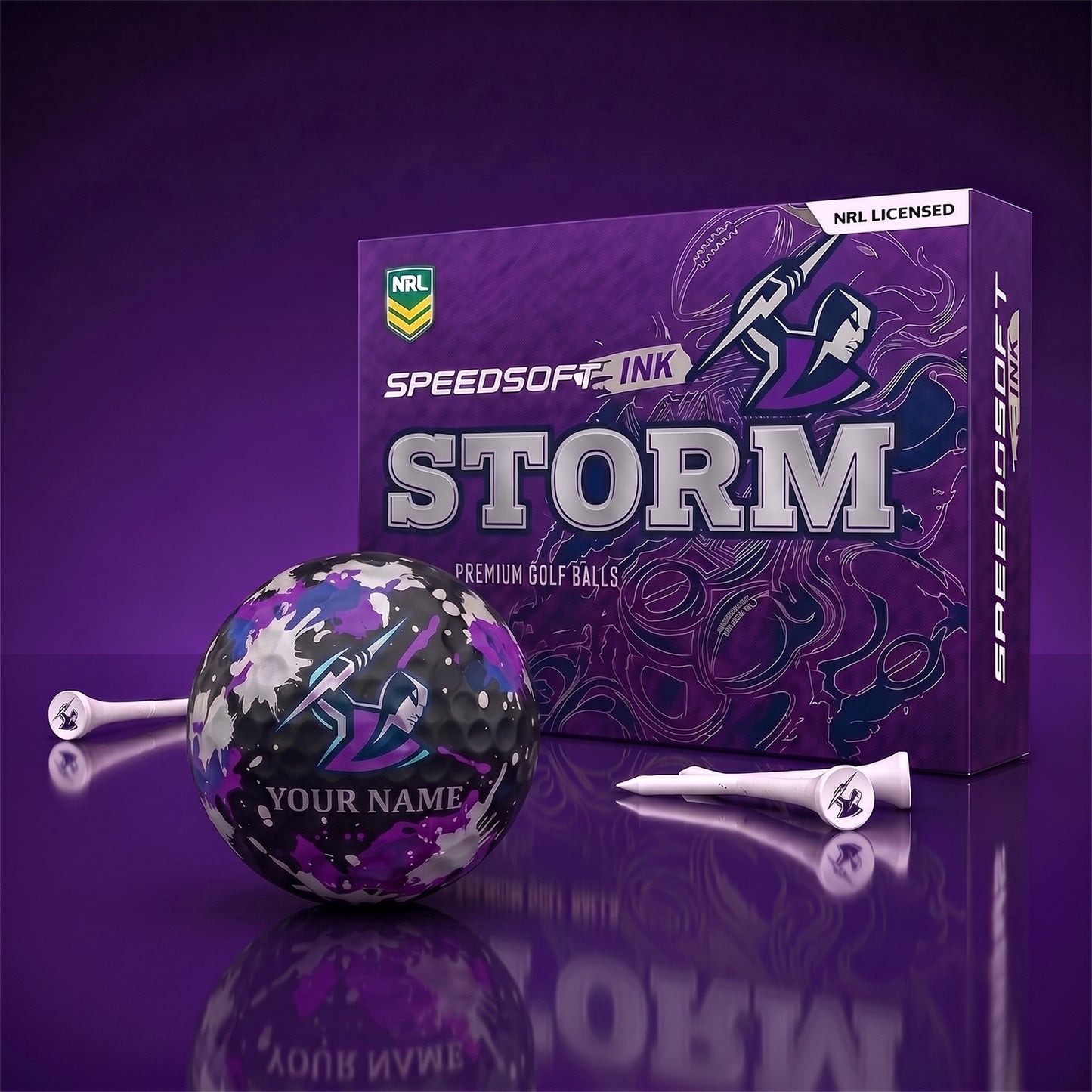 PREMIUM NRL X MS EXCLUSIVE PERSONALIZED GOLF BALL SET LIMITED EDTION