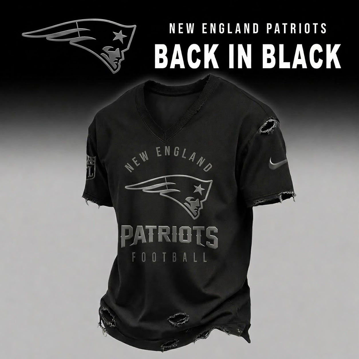 NEP x NFL Back In Black V-neck Shirt 290626