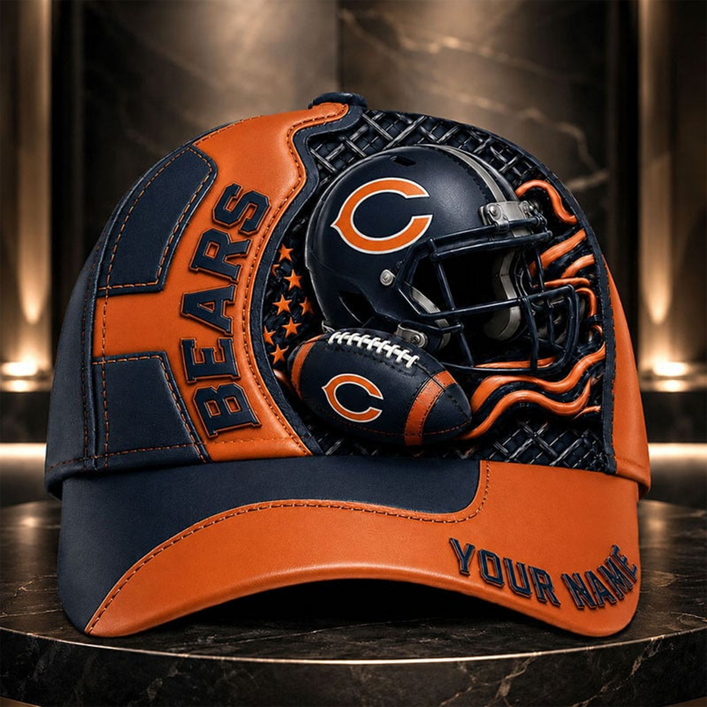 _NFL Legacy 3D Premium Leather Cap – Personalized Edition