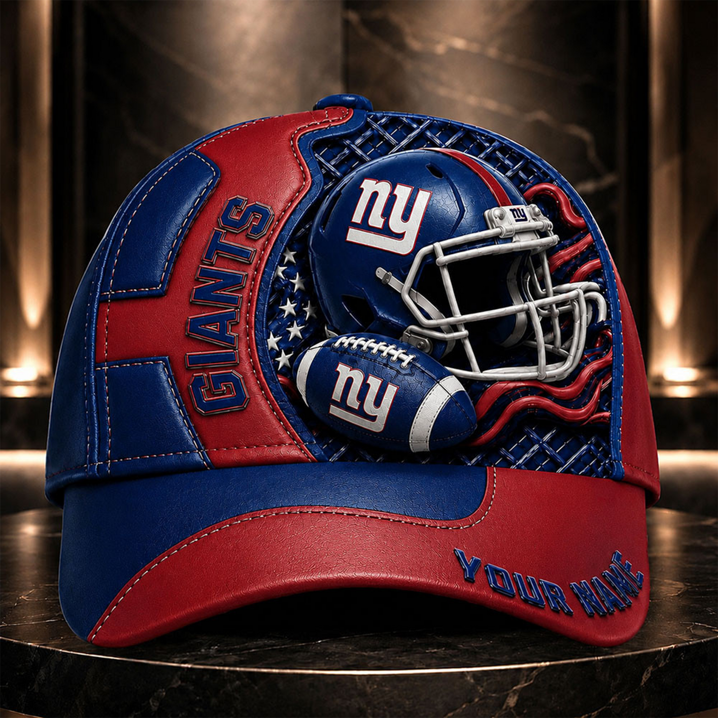 NYG _NFL Legacy 3D Premium Leather Cap – Personalized Edition