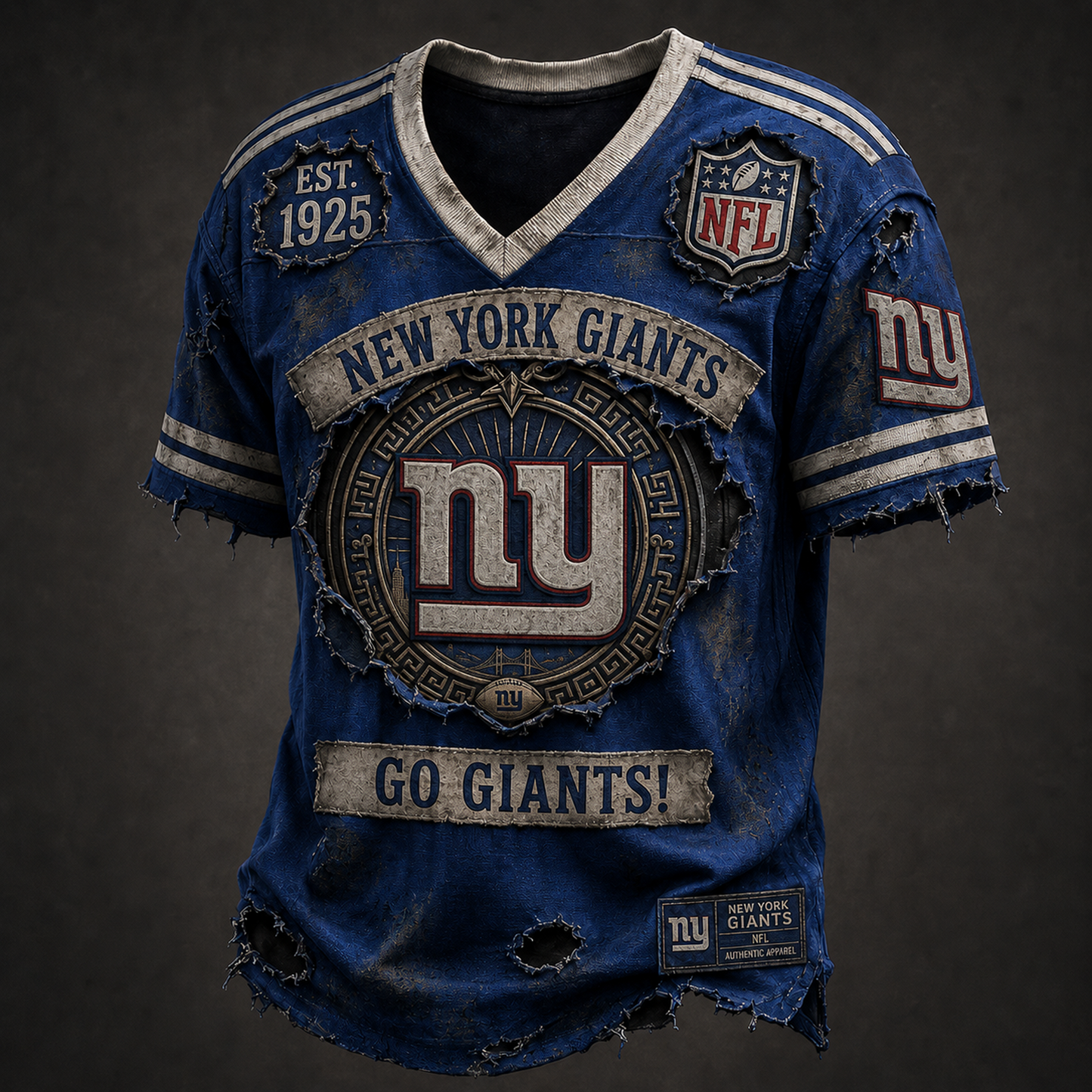 NYG X NFL Exclusive V-Neck T-Shirt 2007