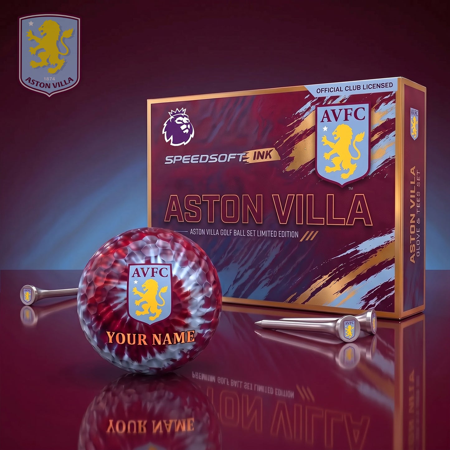 PREMIUM EPL X AST Glam-Lux PERSONALIZED TIE-Dye GOLF BALL SET LIMITED EDTION
