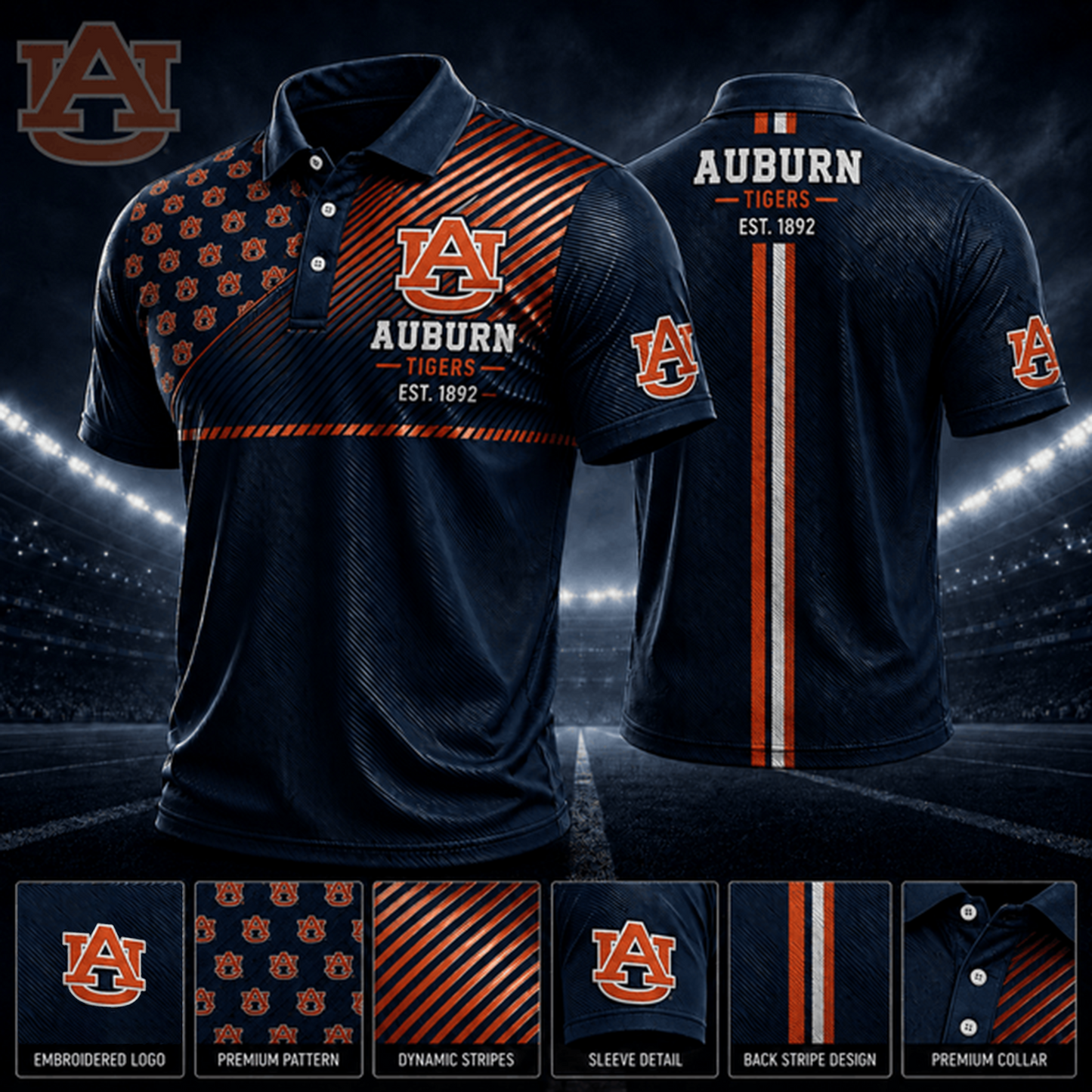 PREMIUM NCAA X AUB EXCLUSIVE POLO SHIRT LIMITED EDITION