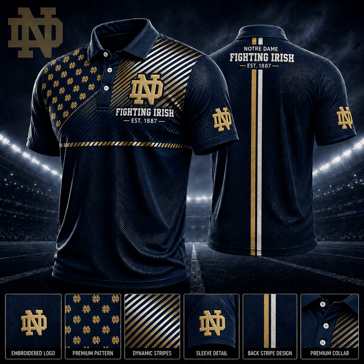 PREMIUM NCAA X NDFI EXCLUSIVE POLO SHIRT LIMITED EDITION