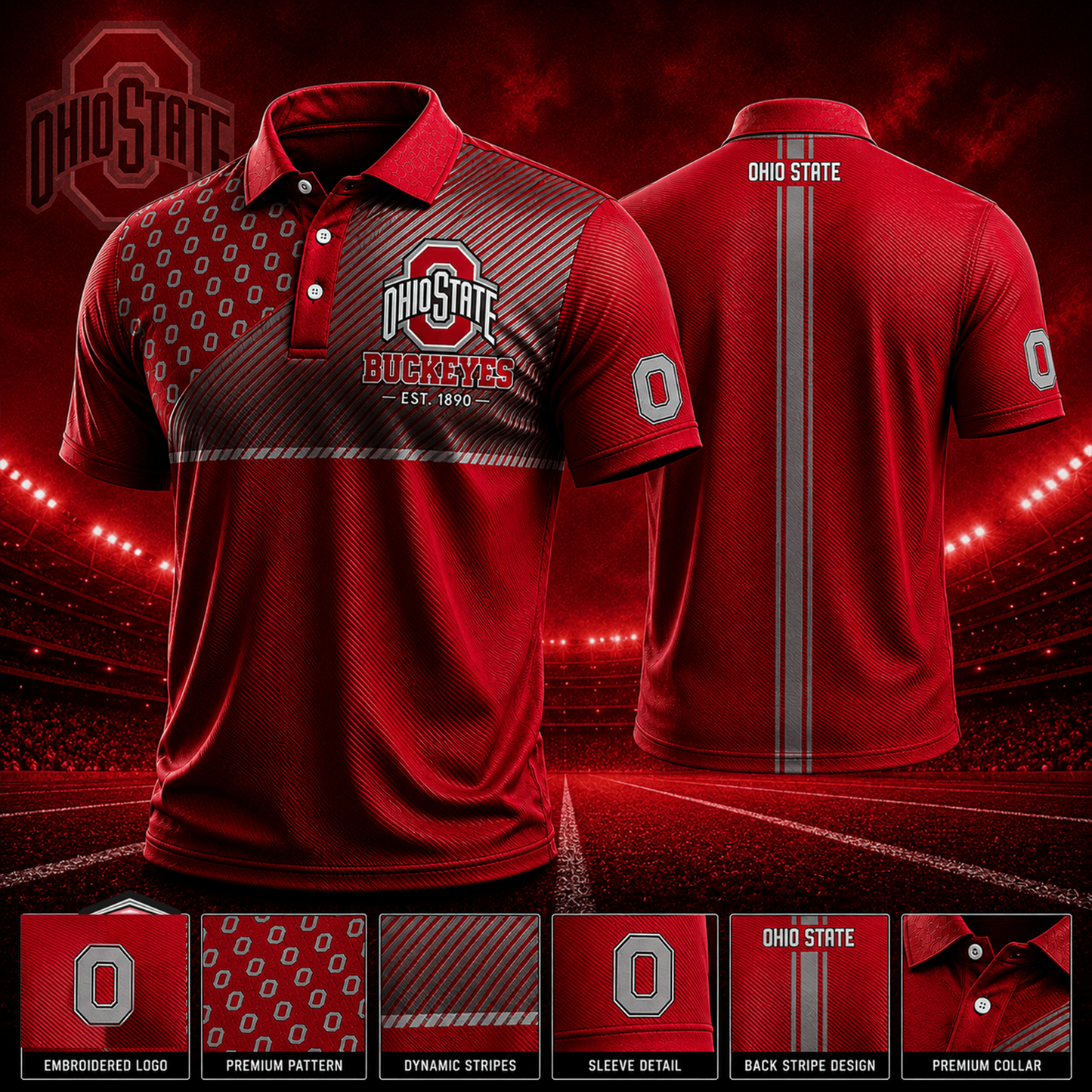 PREMIUM NCAA X OHI EXCLUSIVE POLO SHIRT LIMITED EDITION