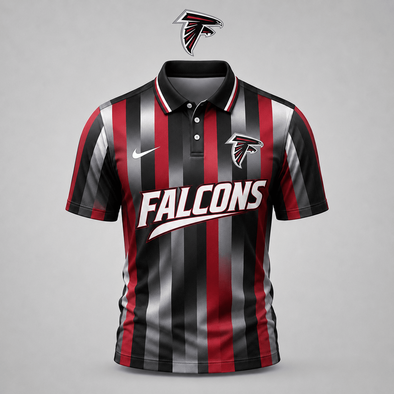 PREMIUM NFL X ATL EXCLUSIVE Polo Shirt For Men Football Fans Loving Vertical Stripes