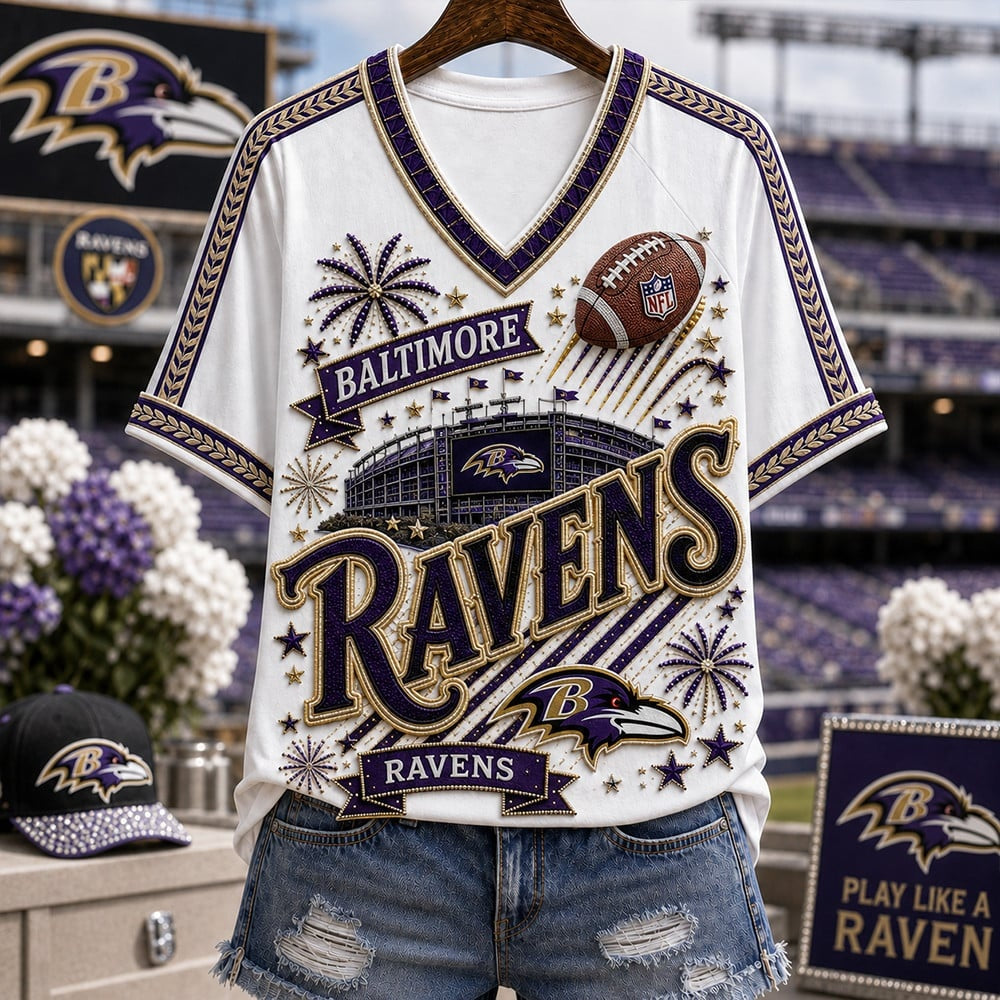 PREMIUM NFL X BAL EXCLUSIVE WOMAN V-NECK SHIRT LIMITED EDITION