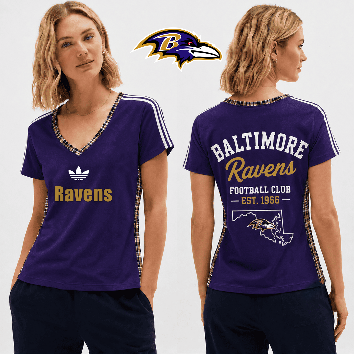PREMIUM NFL X BR EXCLUSIVE Women's V-Neck T-Shirt LIMITED EDITION