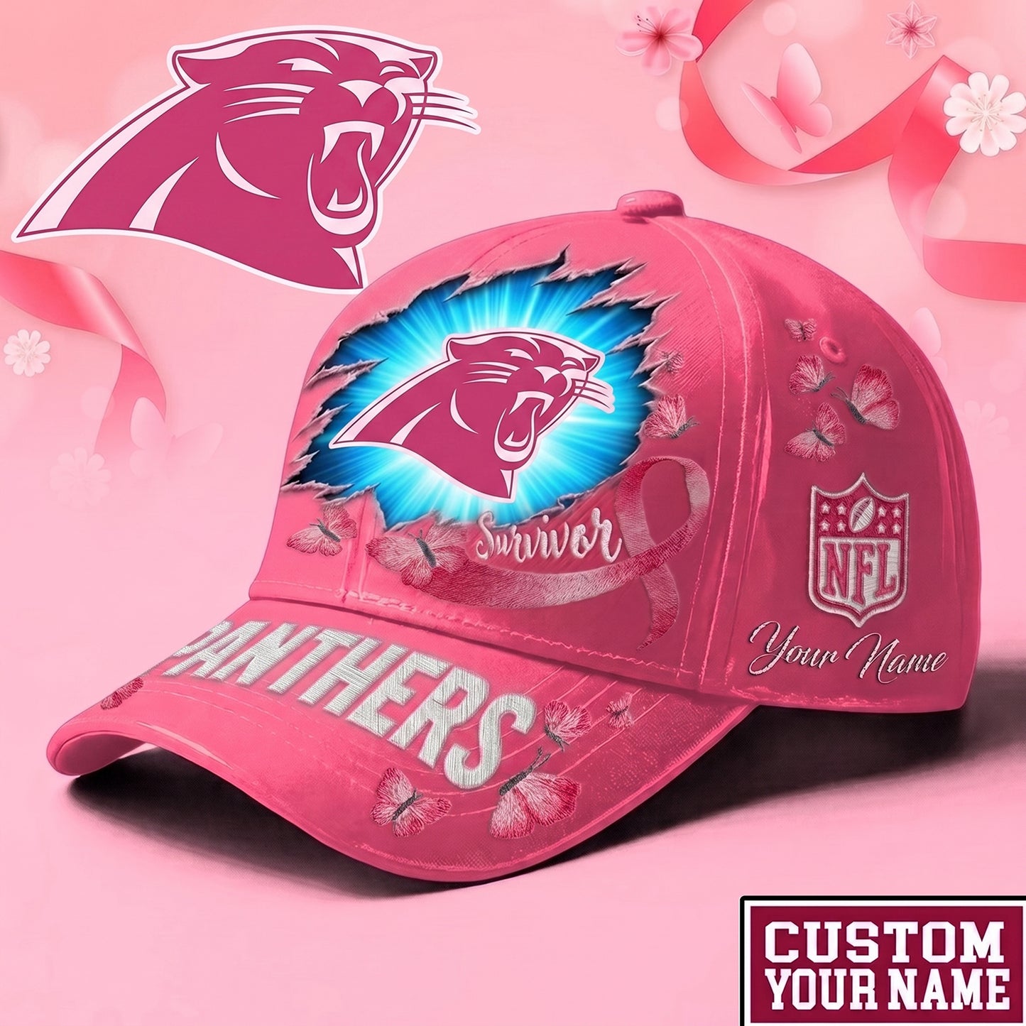 PREMIUM NFL X CAR Exclusive Breast Cancer SURVIOR CAP V3