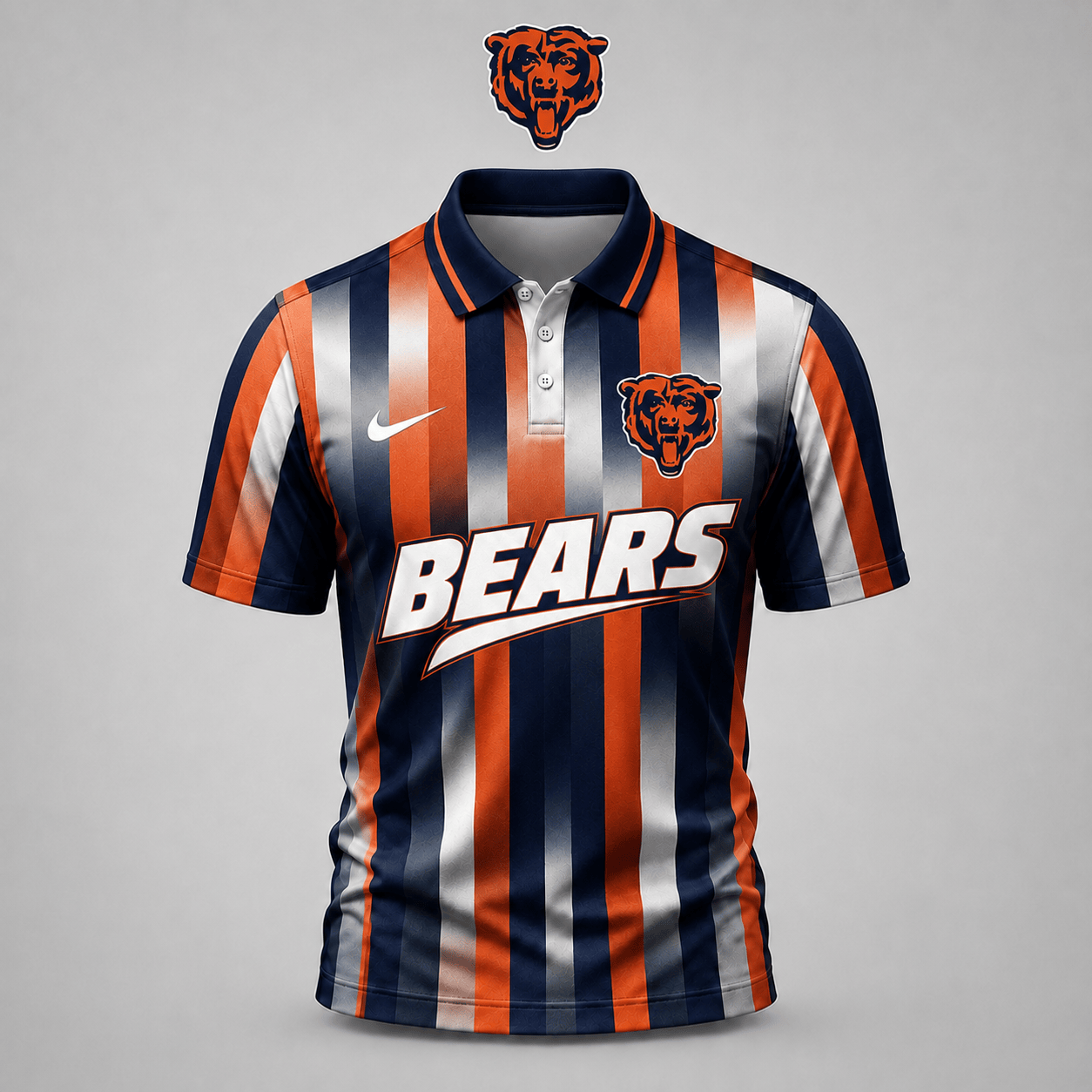 PREMIUM NFL X CHI EXCLUSIVE Polo Shirt For Men Football Fans Loving Vertical Stripes