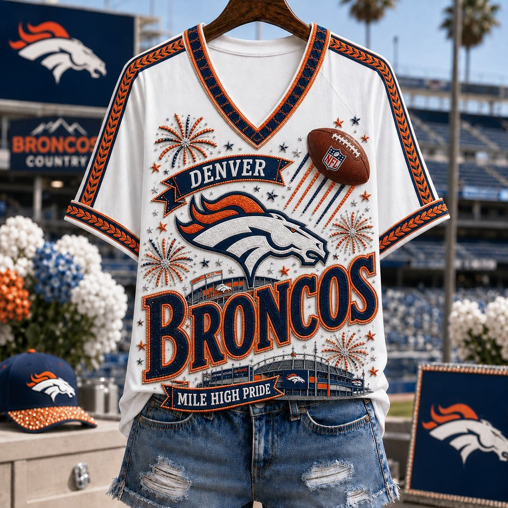 PREMIUM NFL X DEN EXCLUSIVE WOMAN V-NECK SHIRT LIMITED EDITION