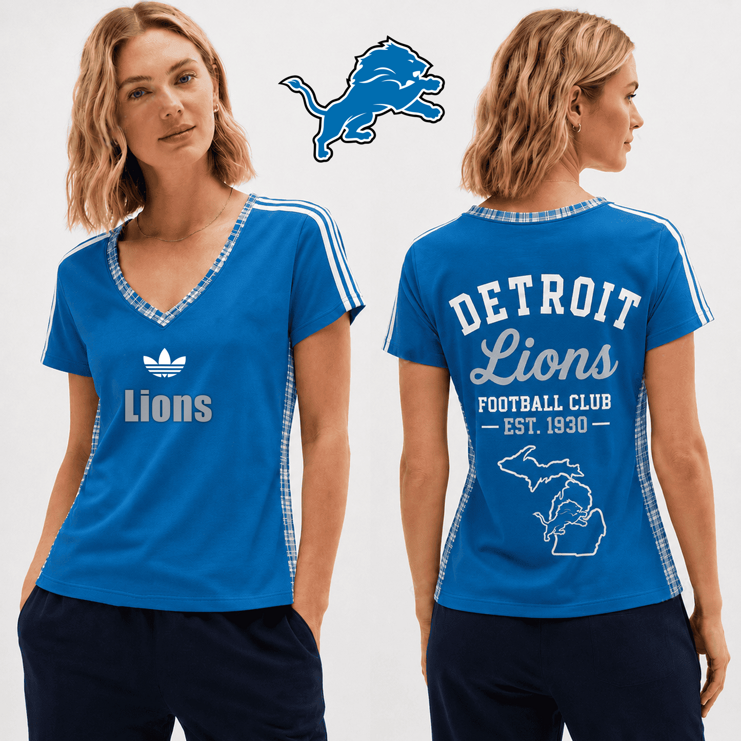 PREMIUM NFL X DL EXCLUSIVE Women's V-Neck T-Shirt LIMITED EDITION