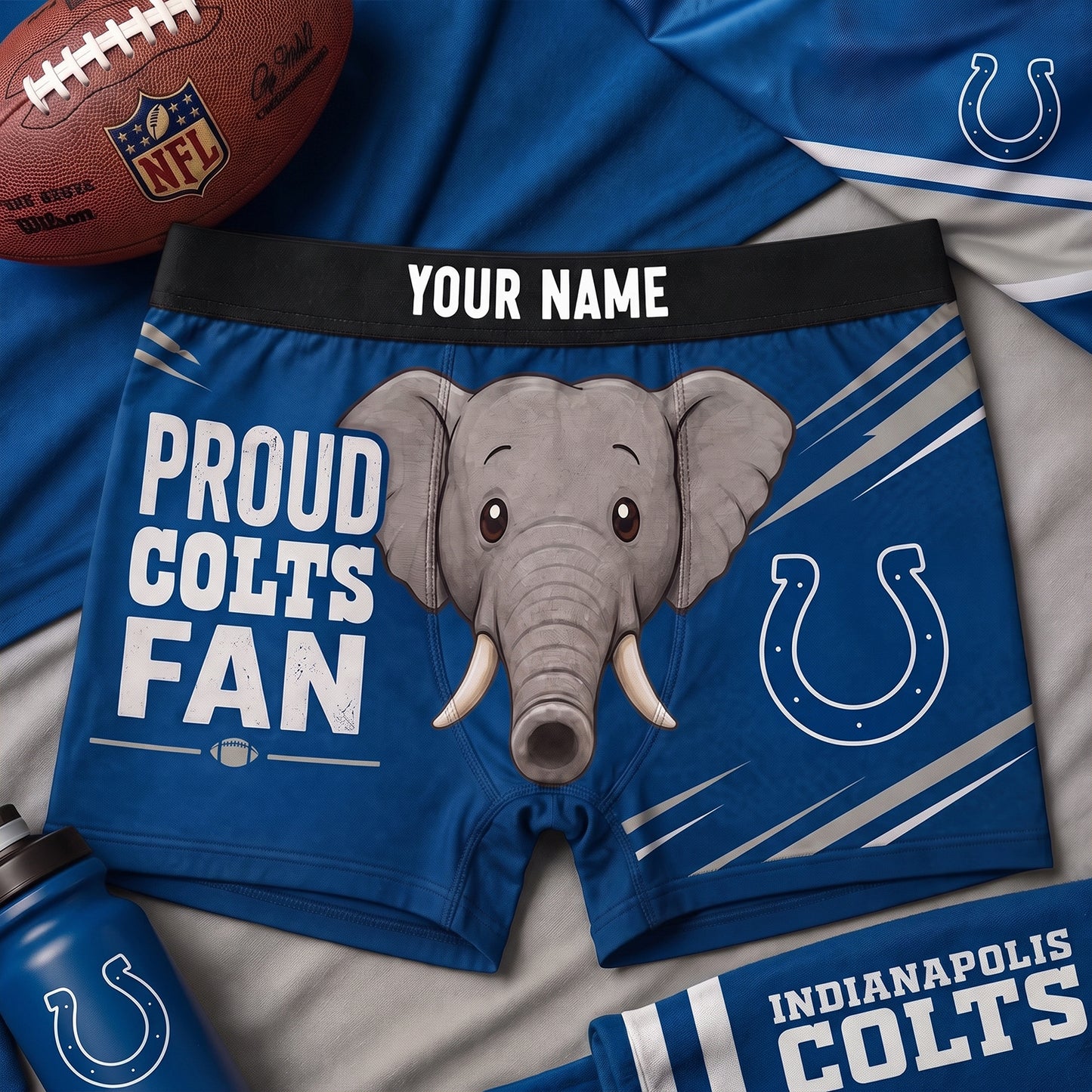 PREMIUM NFL X IND Funny Elephant Men Boxers personalized