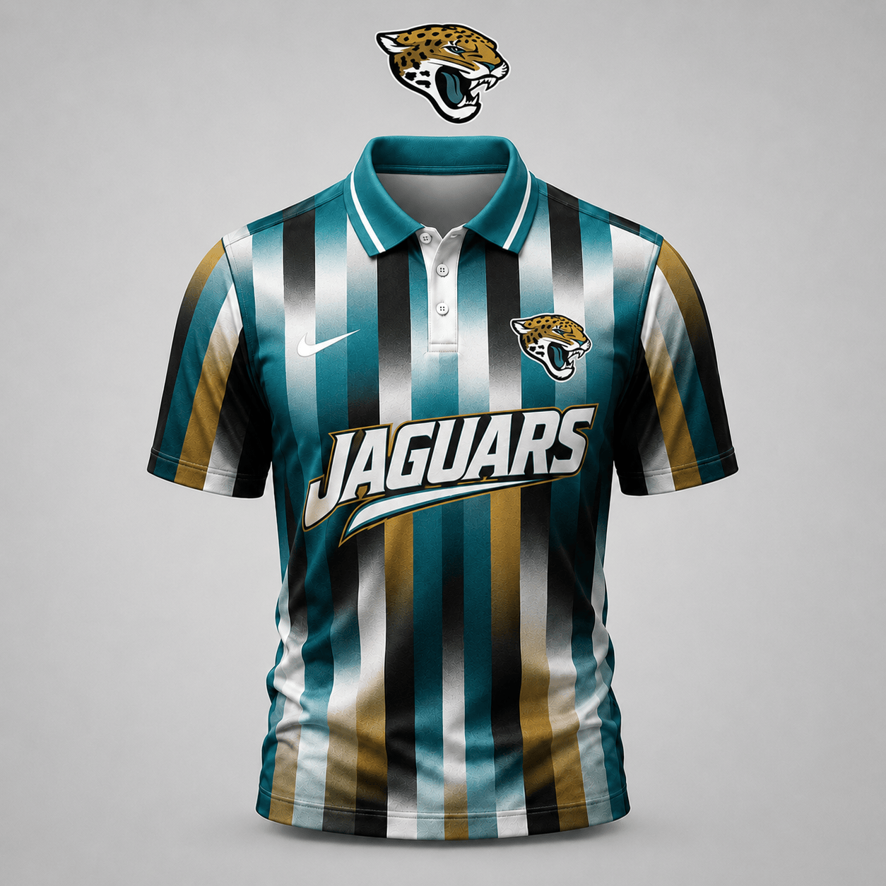 PREMIUM NFL X JAC EXCLUSIVE Polo Shirt For Men Football Fans Loving Vertical Stripes