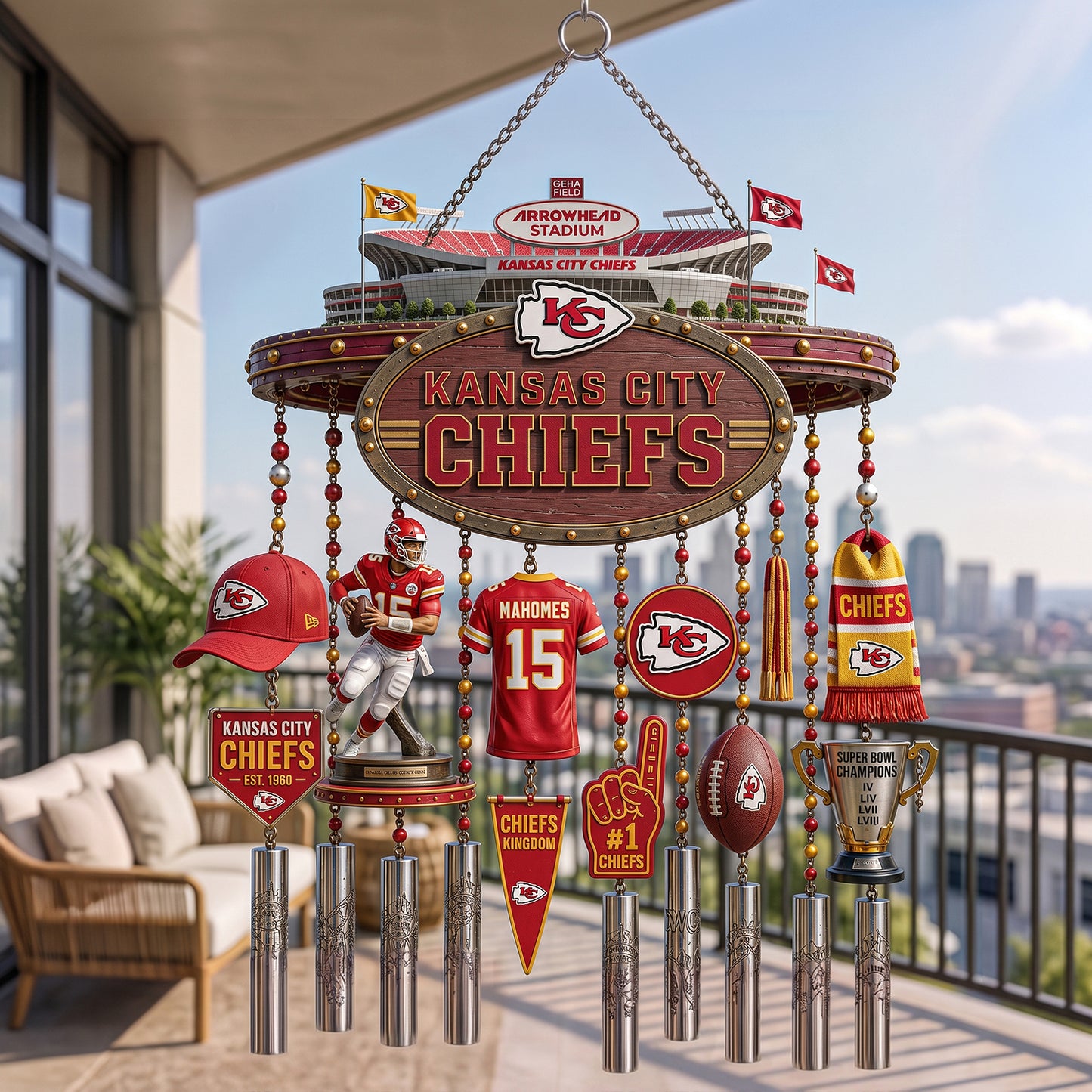 PREMIUM NFL X KCC EXCLUSIVE Wind Chime LIMITED EDITION