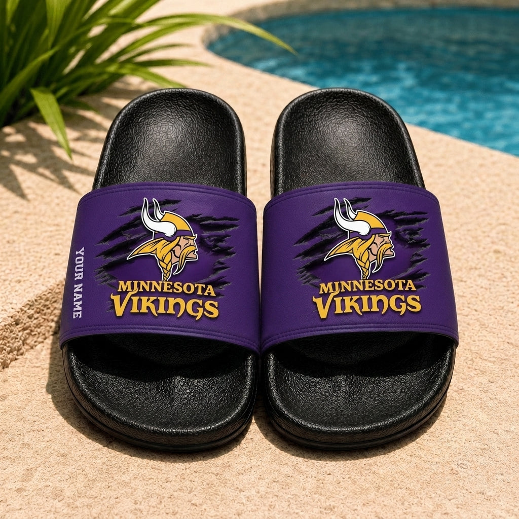PREMIUM NFL X MIN EXCLUSIVE Unisex Slippers Custom Name For Summer Time