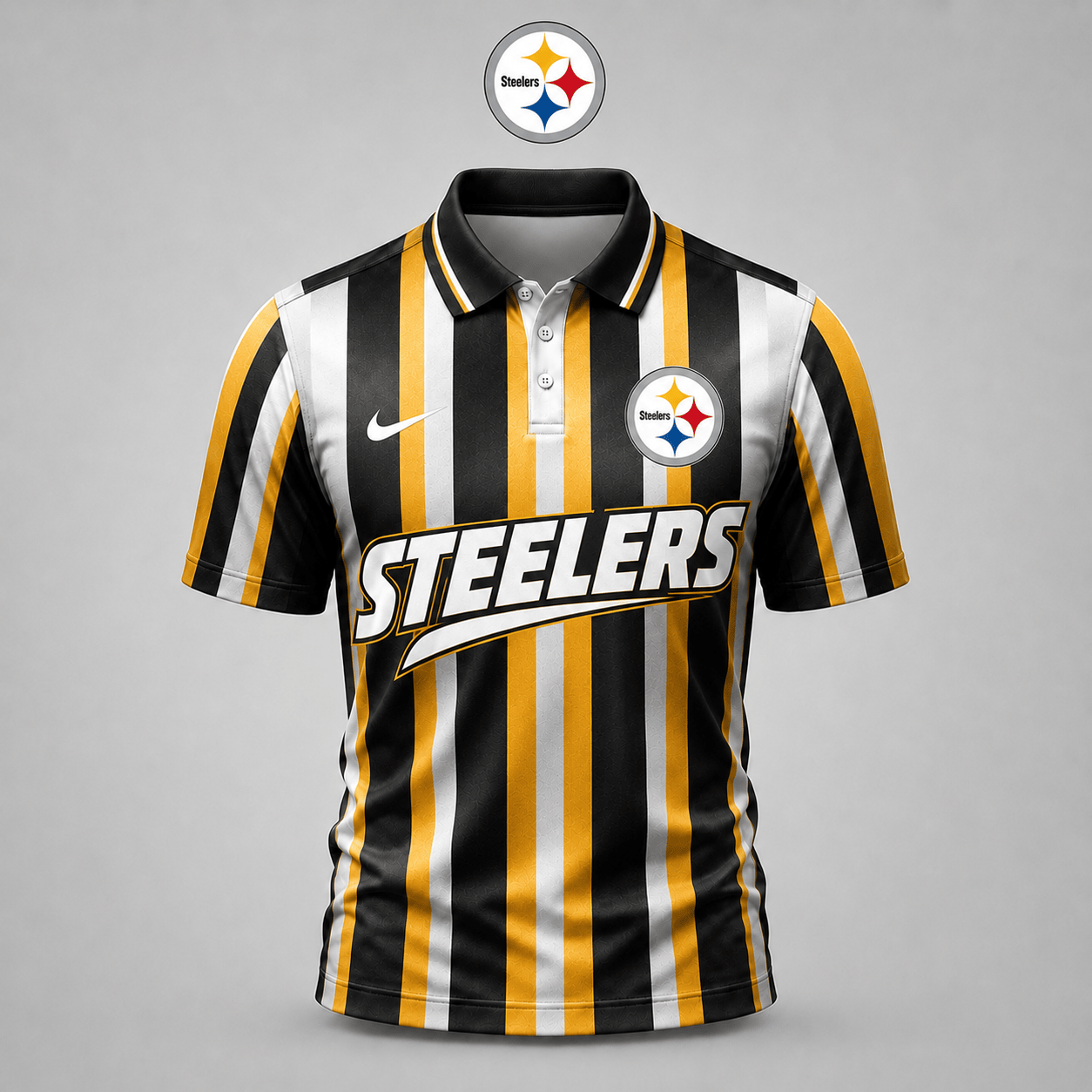 PREMIUM NFL X PIT EXCLUSIVE Polo Shirt For Men Football Fans Loving Vertical Stripes