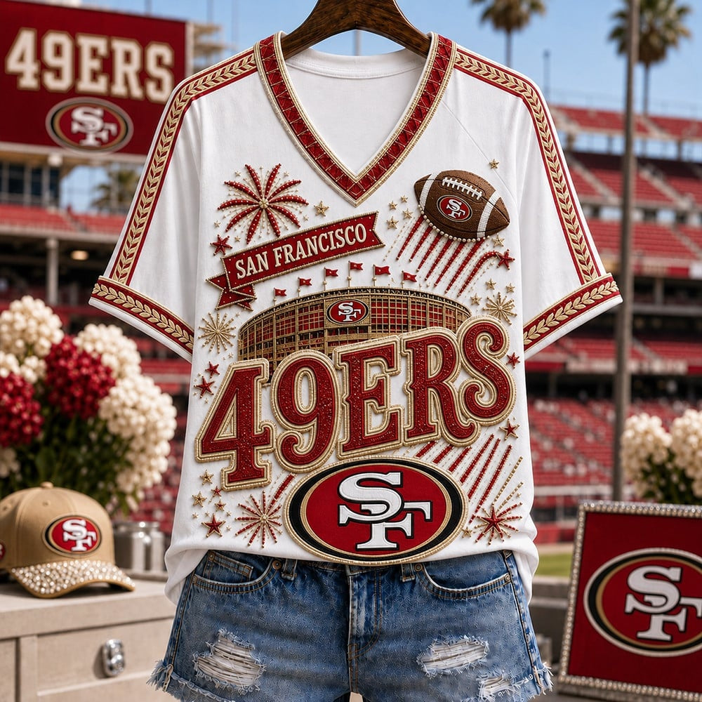 PREMIUM NFL X SF EXCLUSIVE WOMAN V-NECK SHIRT LIMITED EDITION