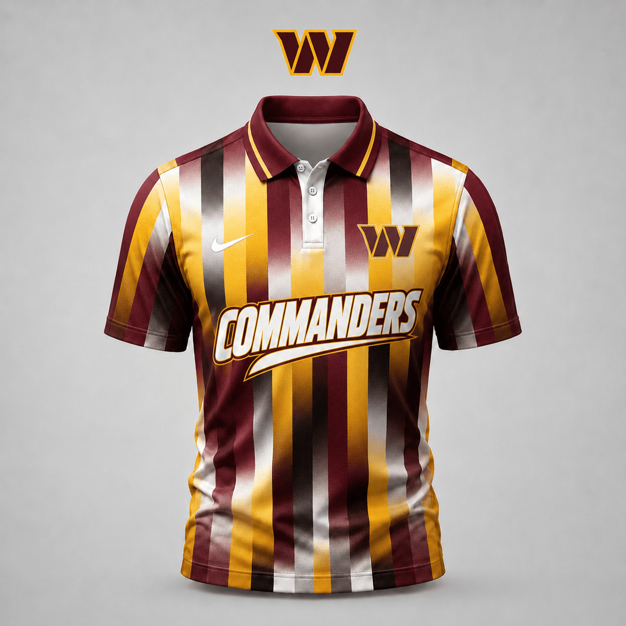 PREMIUM NFL X WAS EXCLUSIVE Polo Shirt For Men Football Fans Loving Vertical Stripes