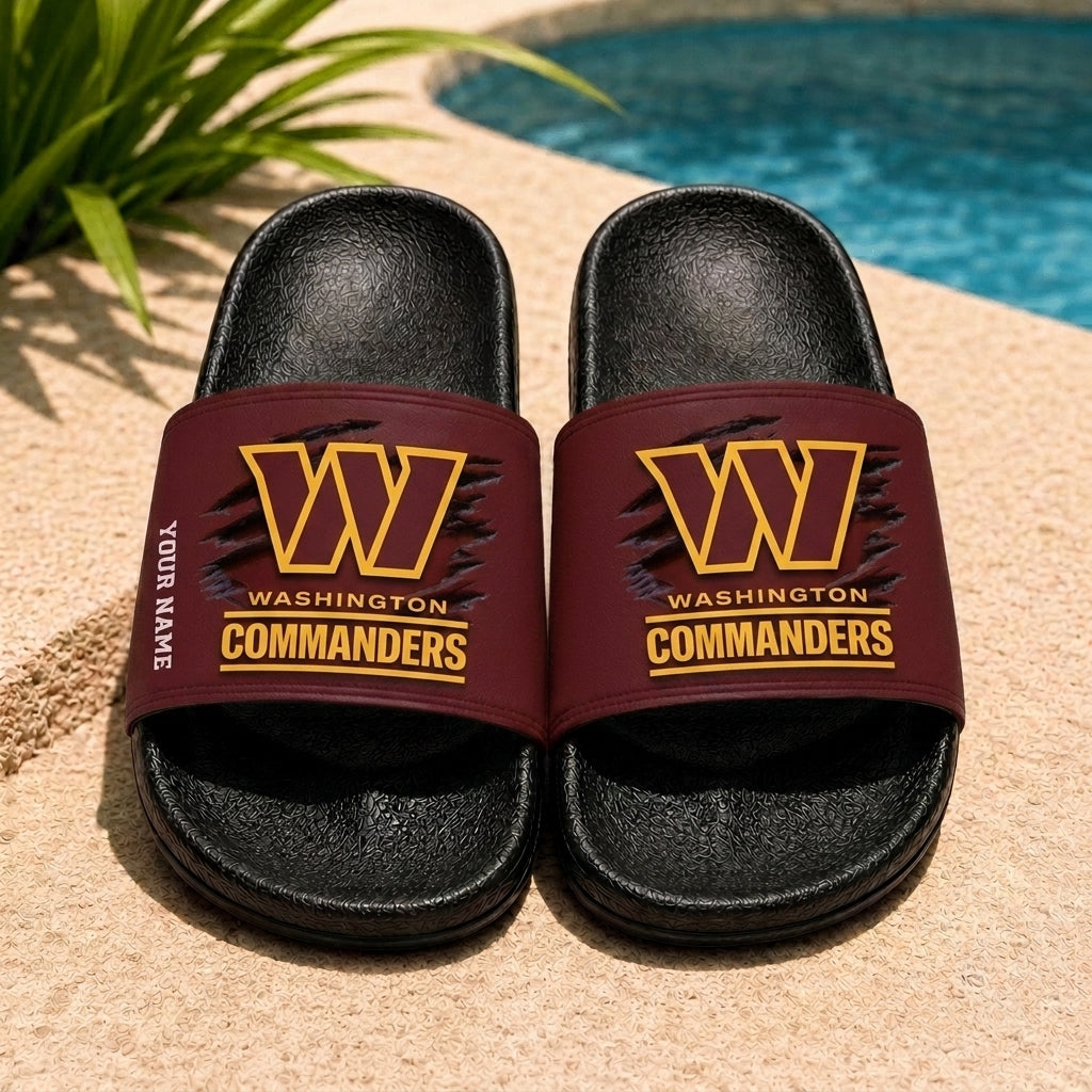 PREMIUM NFL X WAS EXCLUSIVE Unisex Slippers Custom Name For Summer Time
