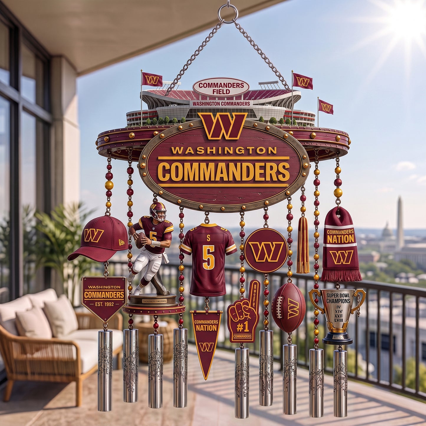 PREMIUM NFL X WAS EXCLUSIVE Wind Chime LIMITED EDITION