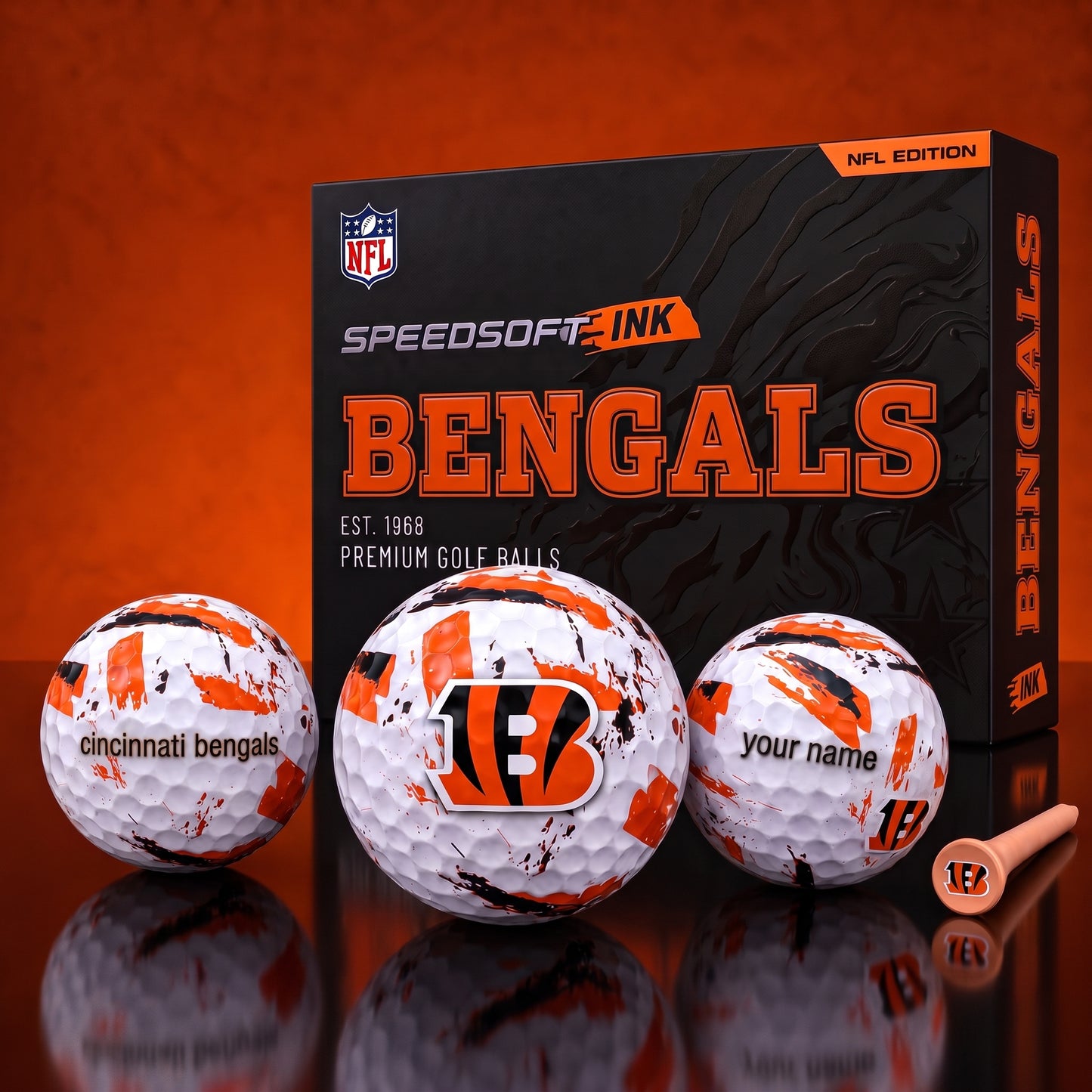 PREMIUM NFL x CIN EXCLUSIVE Speedsoft Ink Golf Balls Set Limited Editions V2