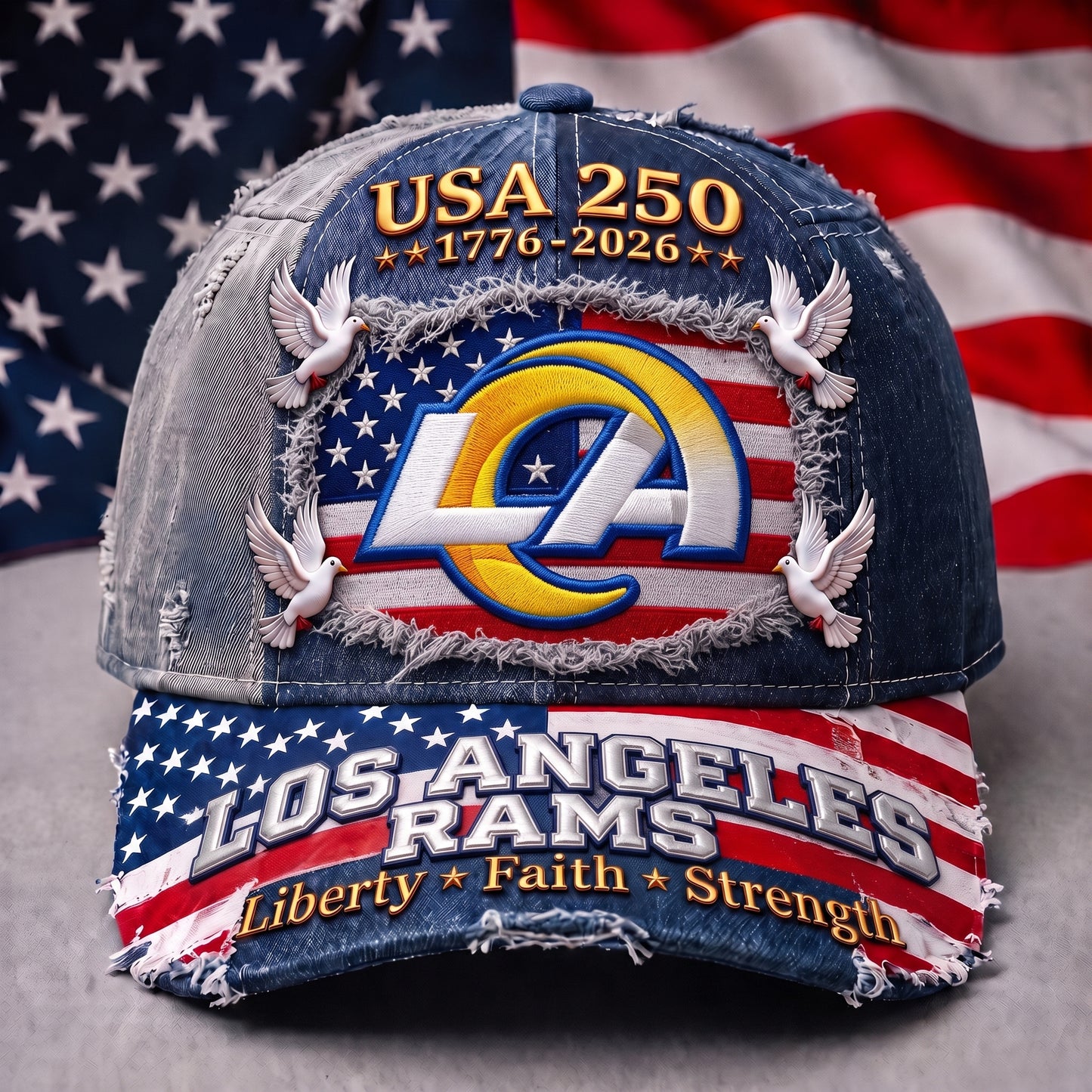 PREMIUM NFL x LAR 250 Years Anniversary Of Freedom Cap V5