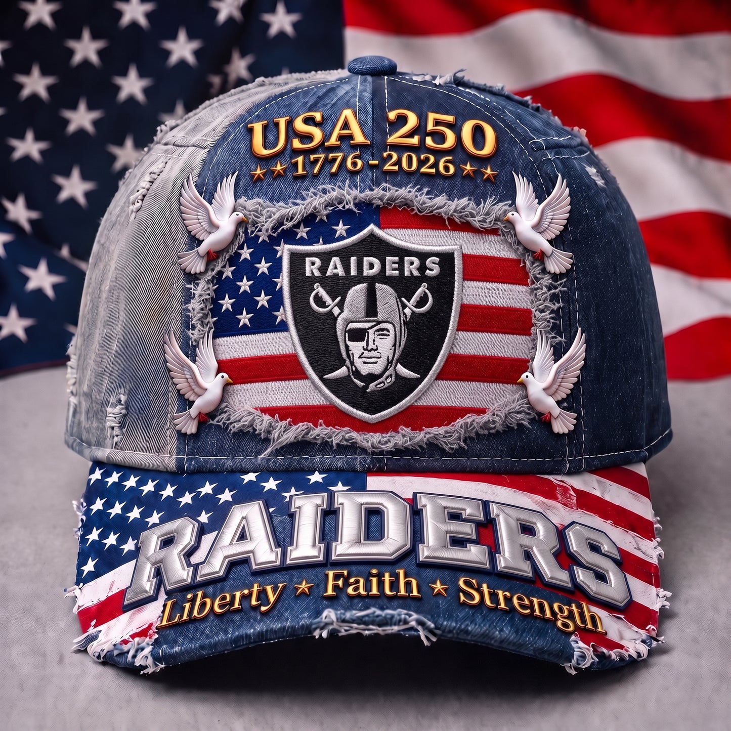 PREMIUM NFL x LVR 250 Years Anniversary Of Freedom Cap V5