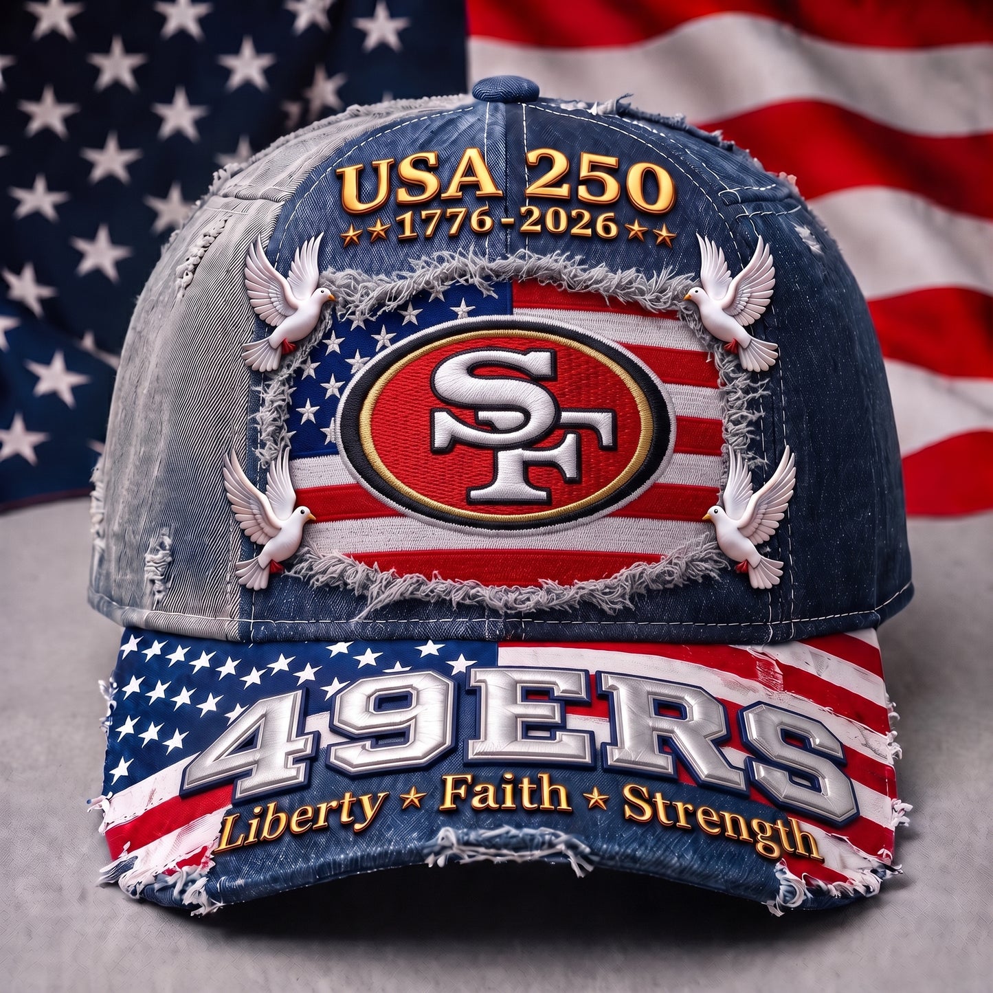 PREMIUM NFL x SF49 250 Years Anniversary Of Freedom Cap V5