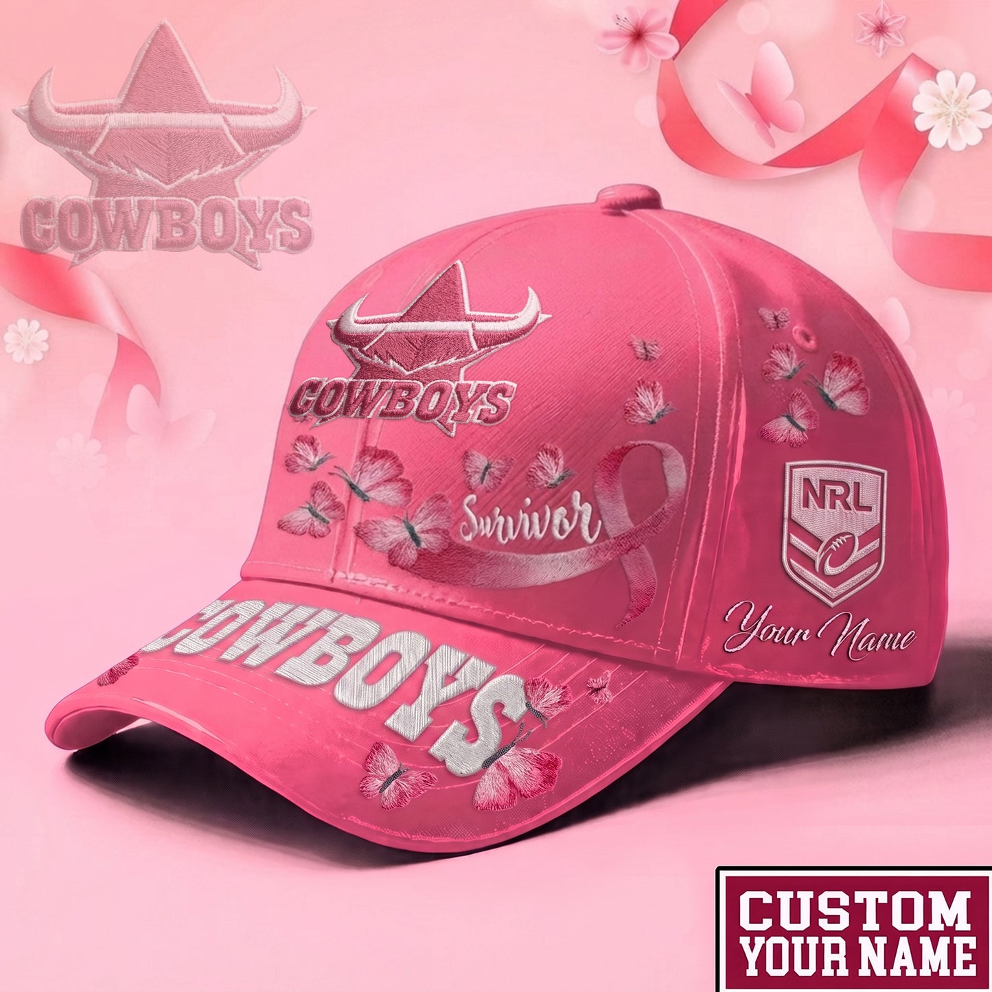 PREMIUM NRL X DAL Exclusive Breast Cancer SURVIOR CAP V1