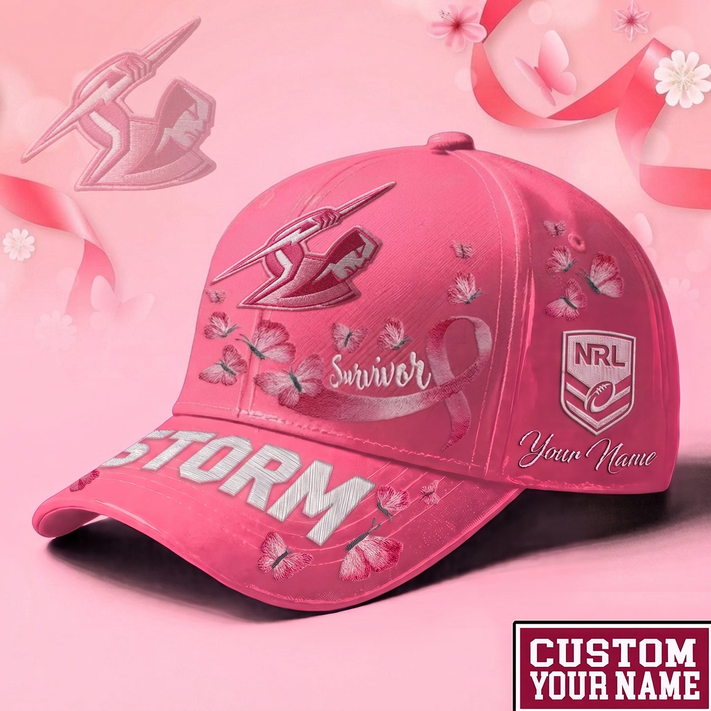 PREMIUM NRL X MS Exclusive Breast Cancer SURVIOR CAP V1