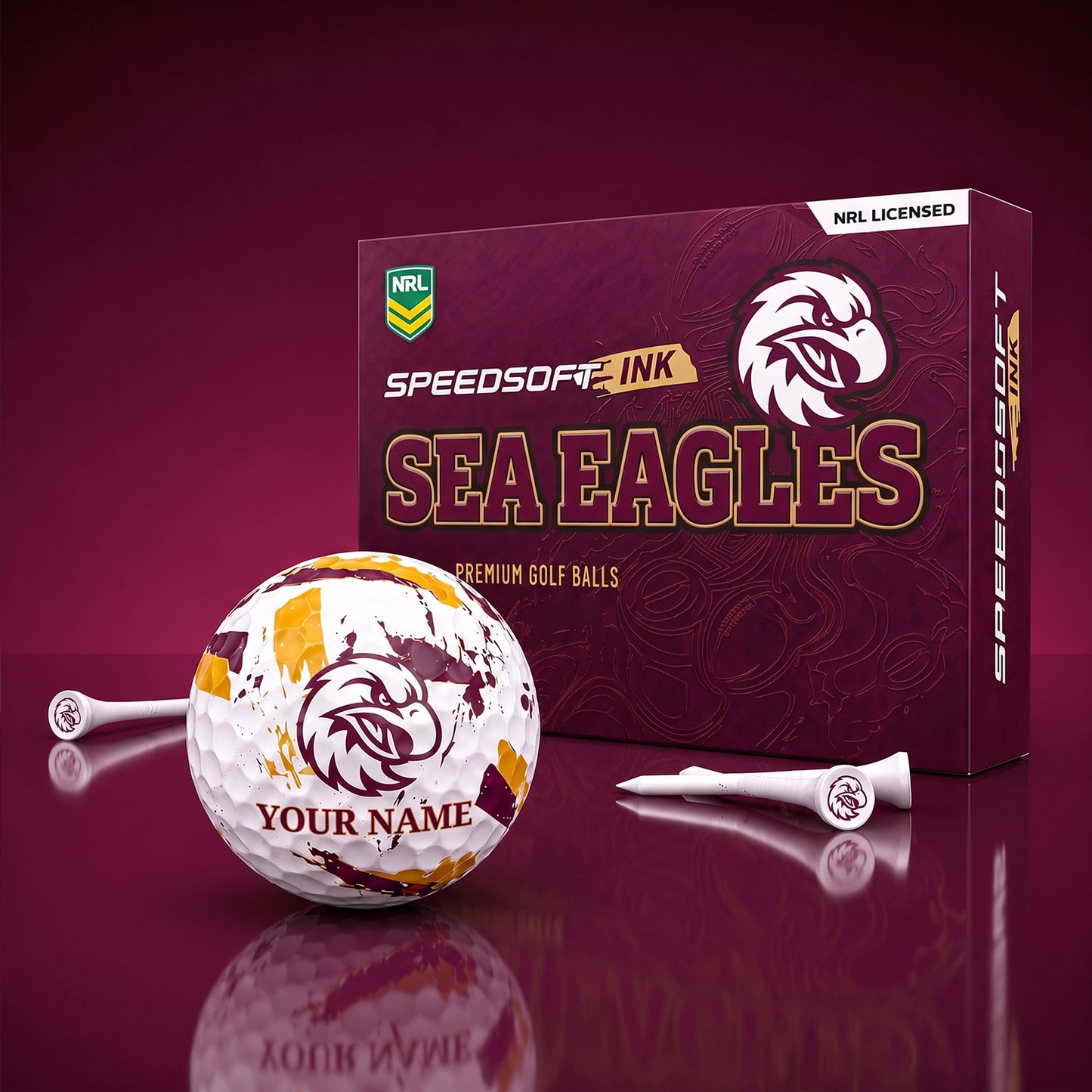 PREMIUM NRL X MWSE EXCLUSIVE PERSONALIZED GOLF BALL SET LIMITED EDTION