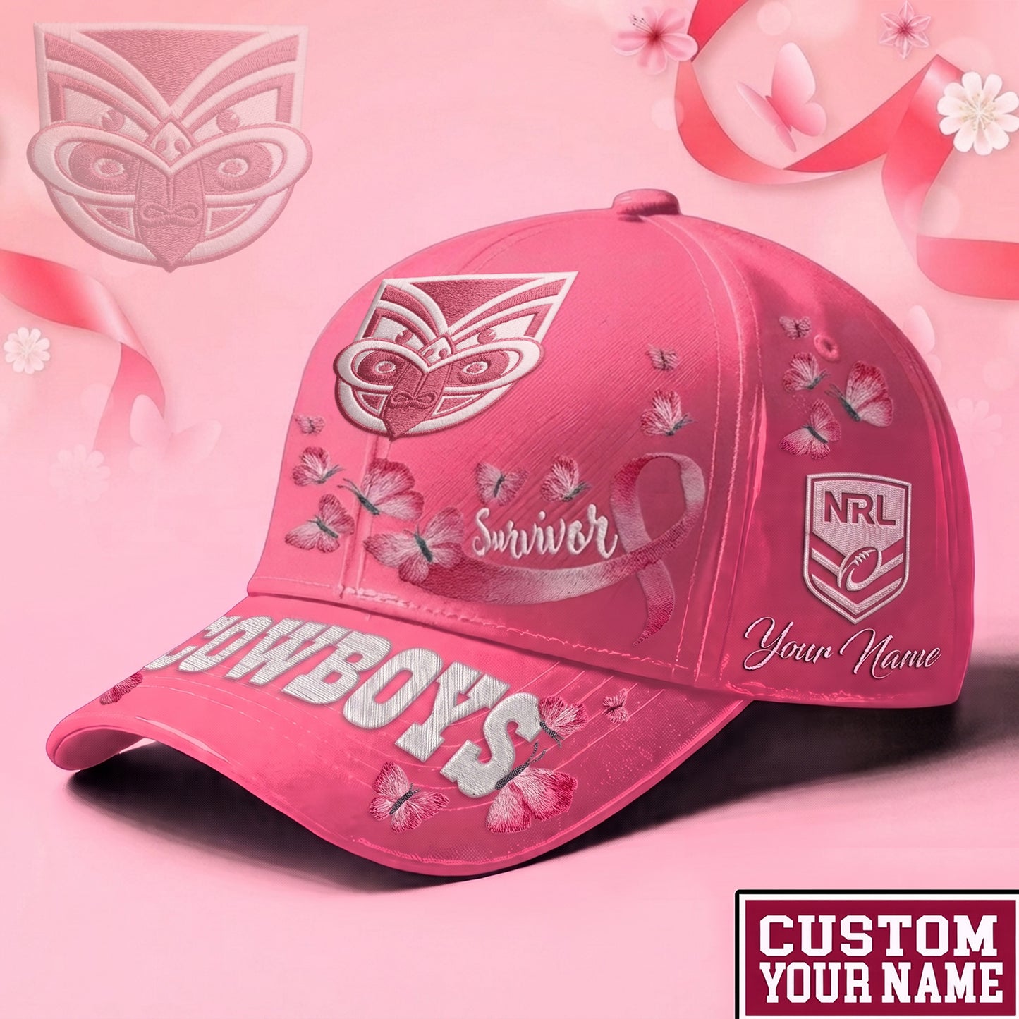 PREMIUM NRL X NZW Exclusive Breast Cancer SURVIOR CAP V1