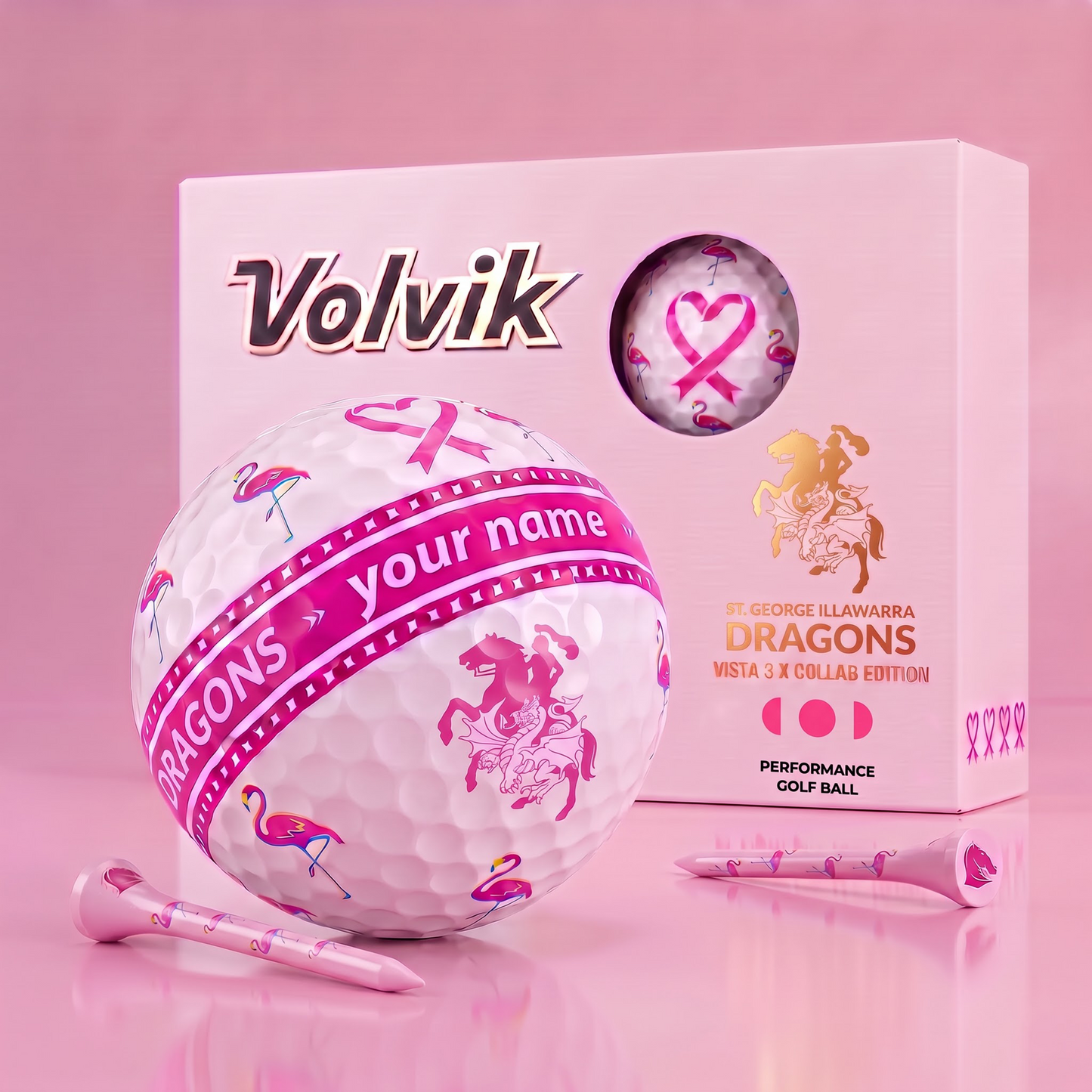 PREMIUM NRL X SGID EXCLUSIVE PERSONALIZED VOLVIK GOLF BALL SET LIMITED EDTION