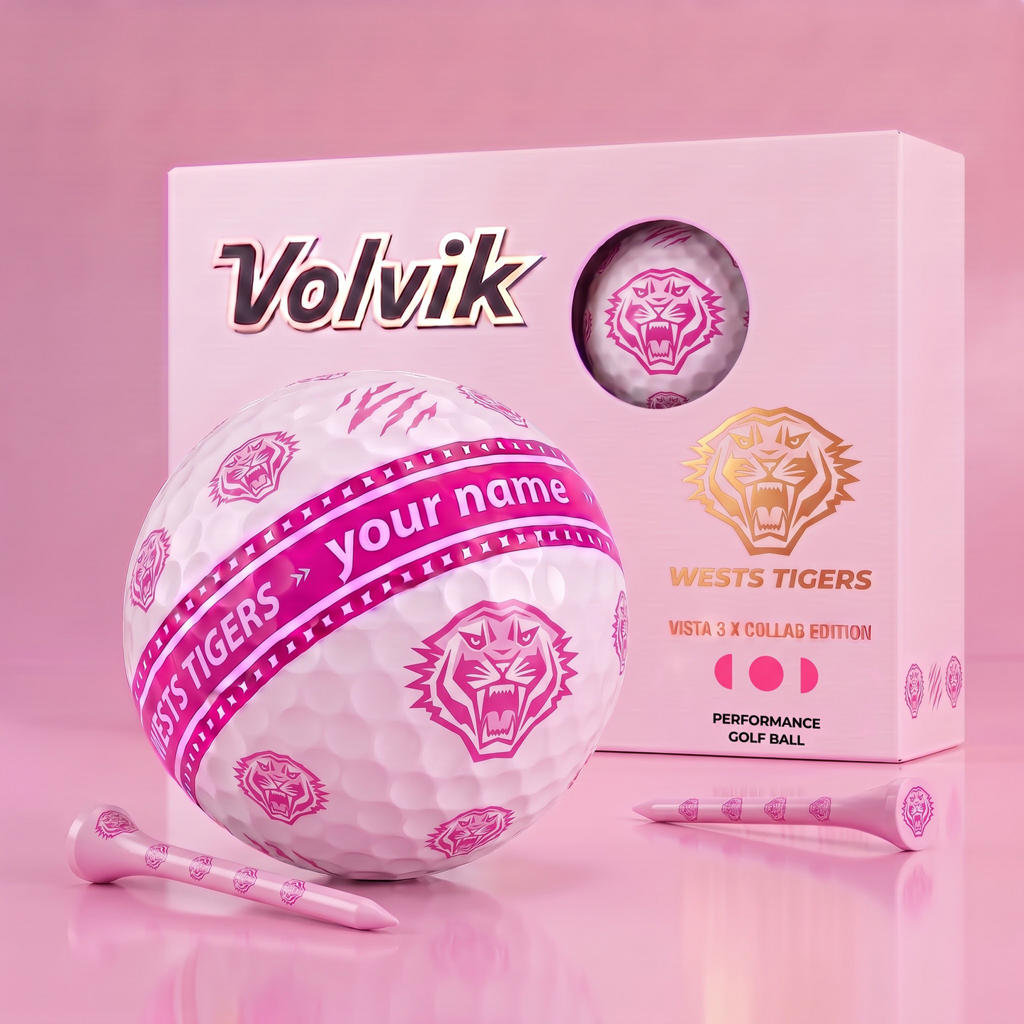 PREMIUM NRL X WT EXCLUSIVE PERSONALIZED VOLVIK GOLF BALL SET LIMITED EDTION