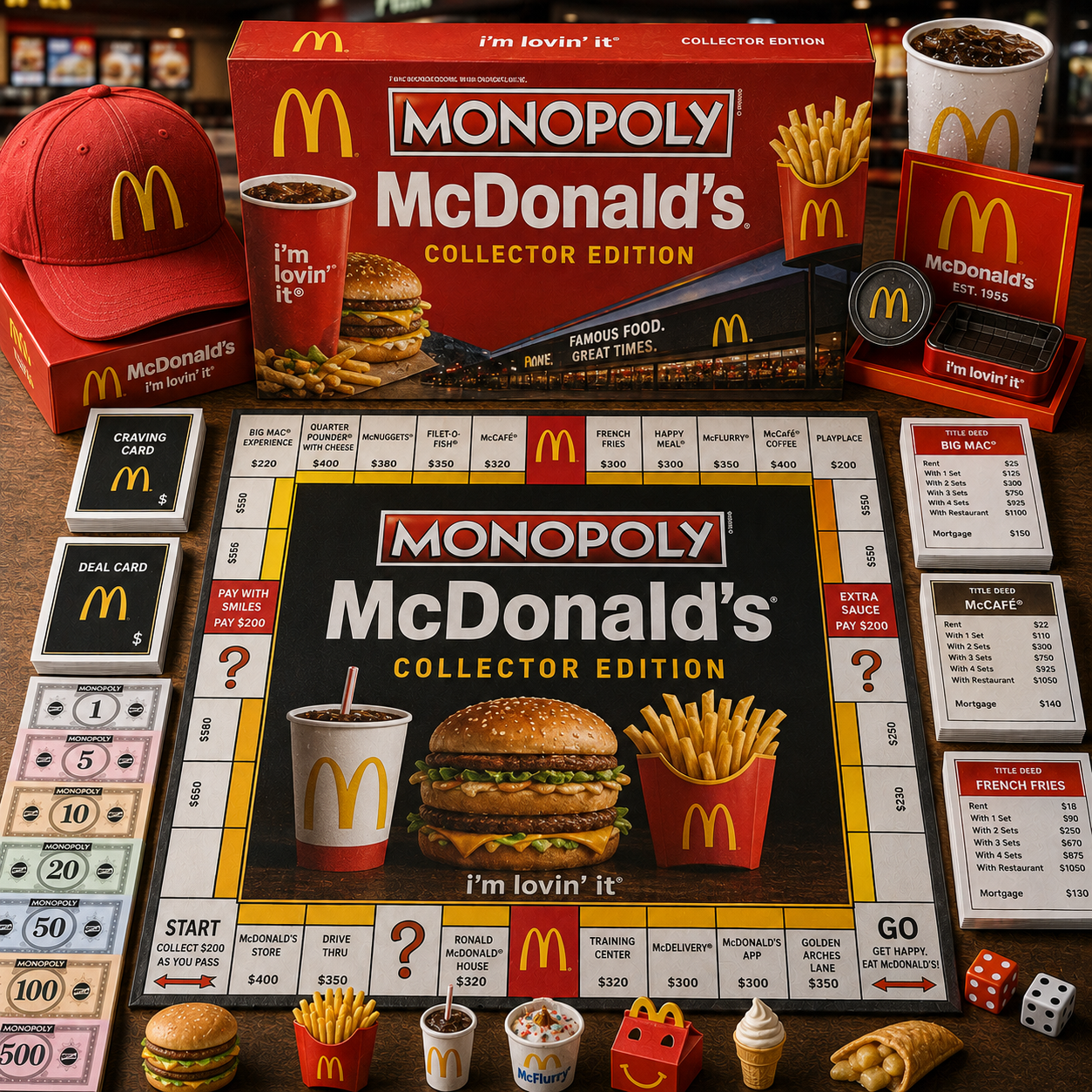 Premium Fast-Food Chains MCD Monopoly Collector’s Edition Board Game